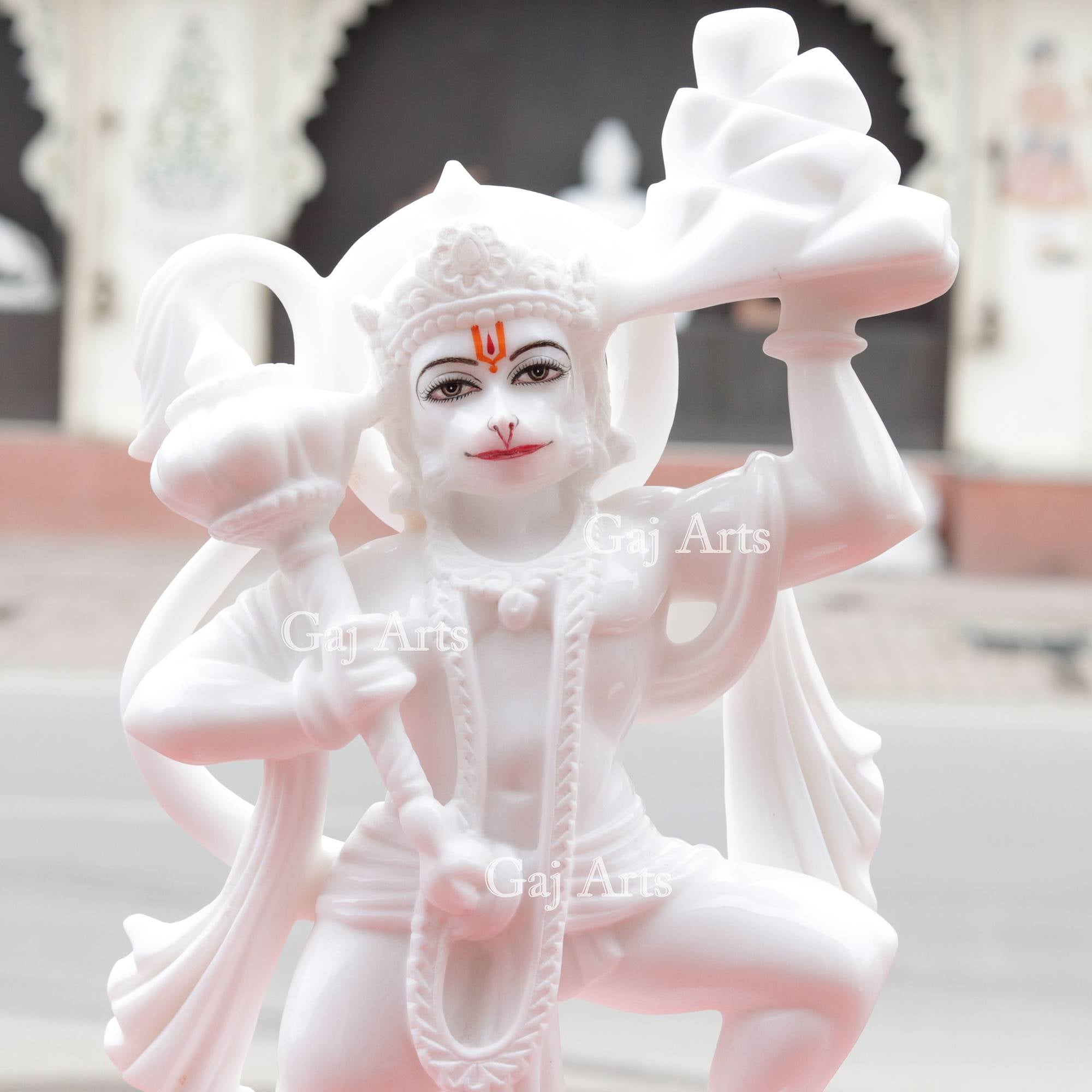 Makrana Marble Veer Hanuman Ji Idol | 18 Inch