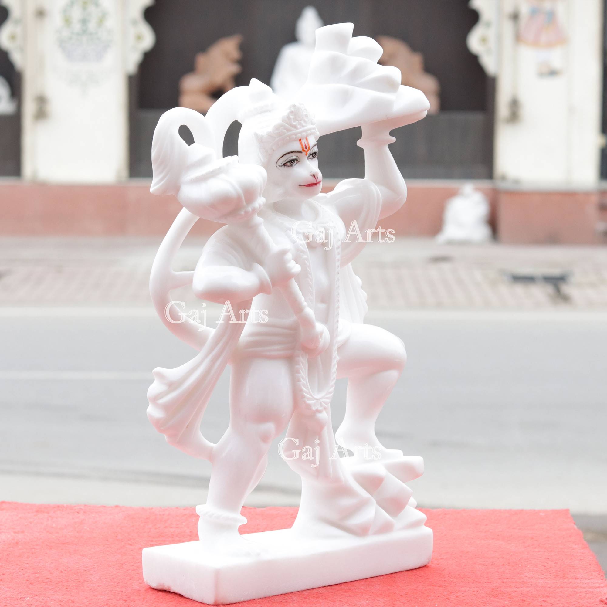 Makrana Marble Veer Hanuman Ji Idol | 18 Inch