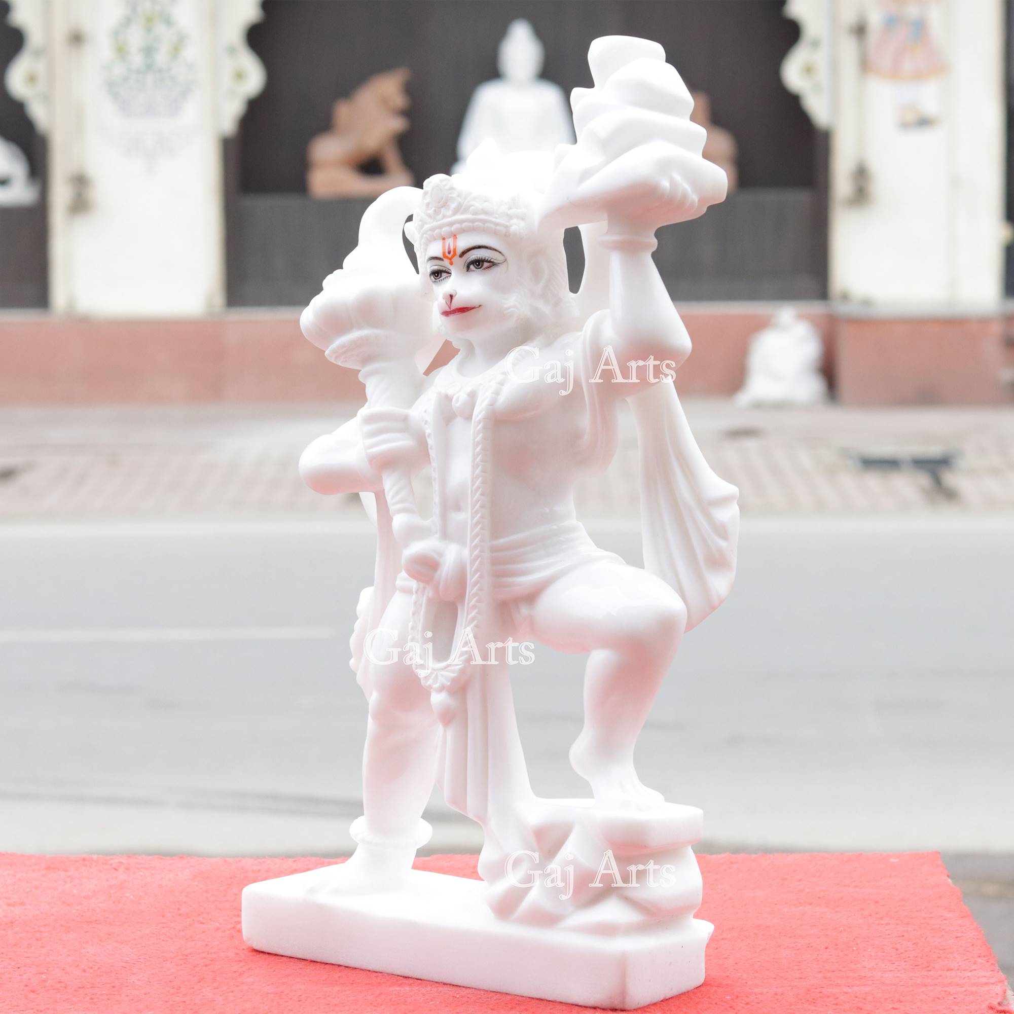 Makrana Marble Veer Hanuman Ji Idol | 18 Inch