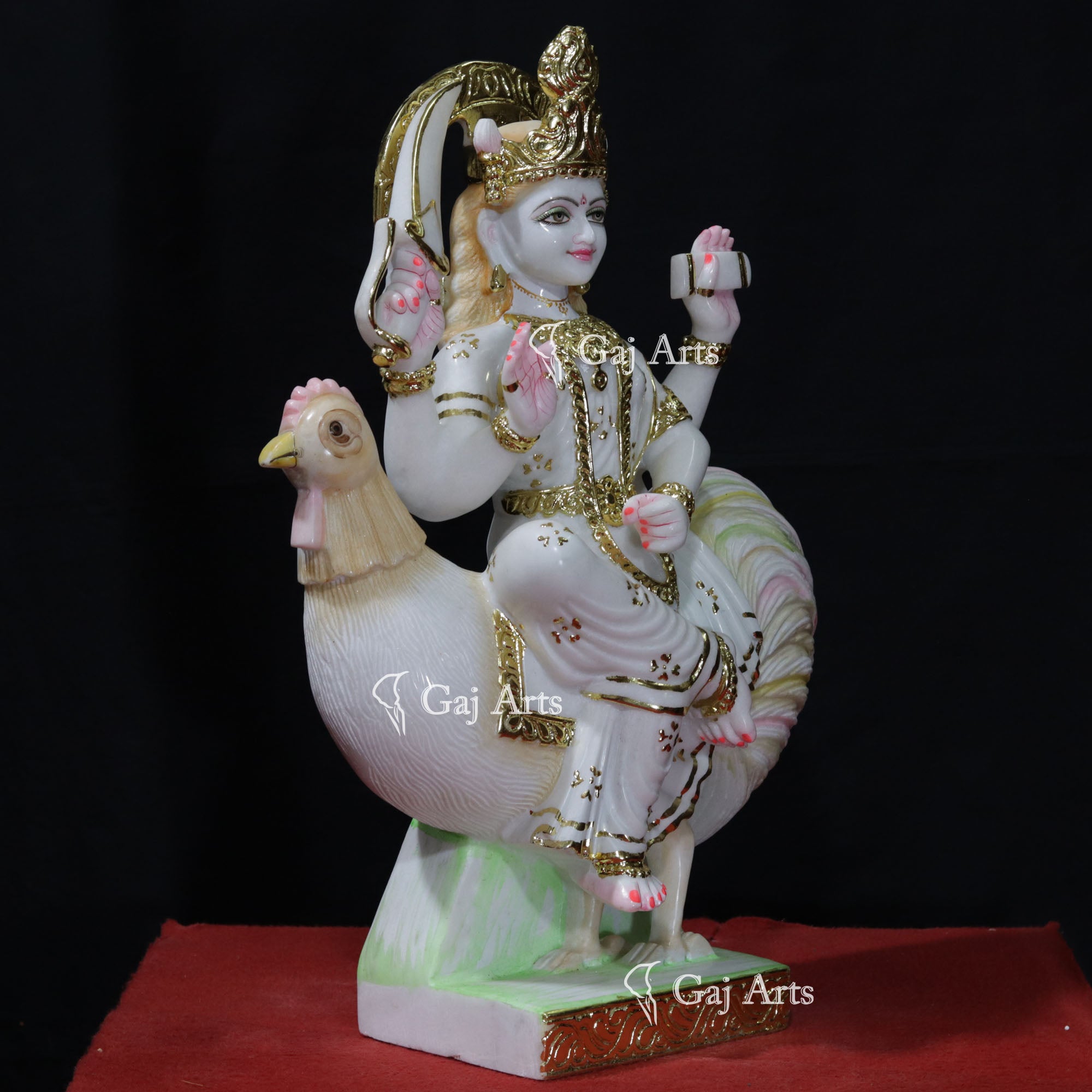 White Marble Bahu Charni Mata Idol | 24 Inch
