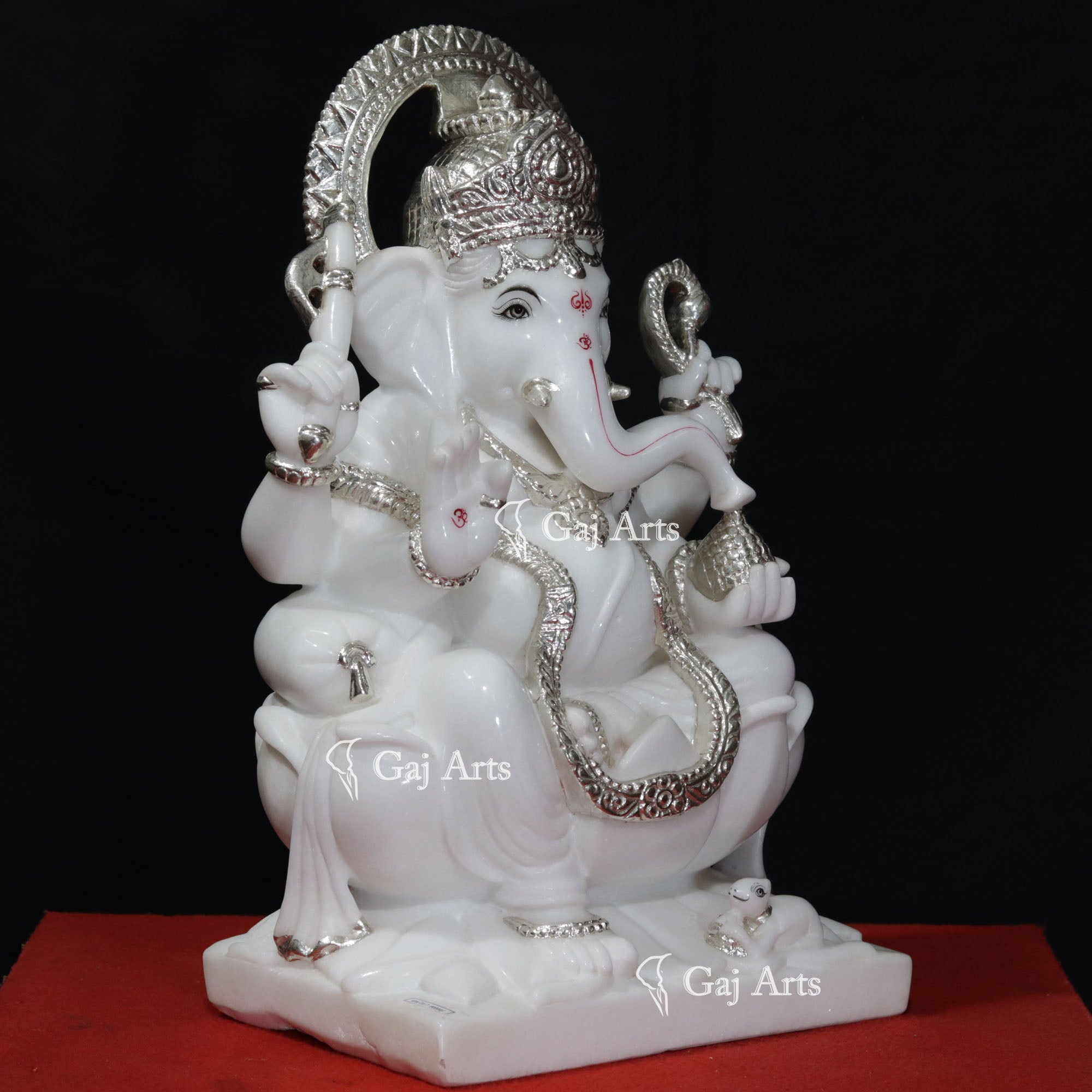 Super White Vietnam Marble Ganesh Statue | 21 Inch