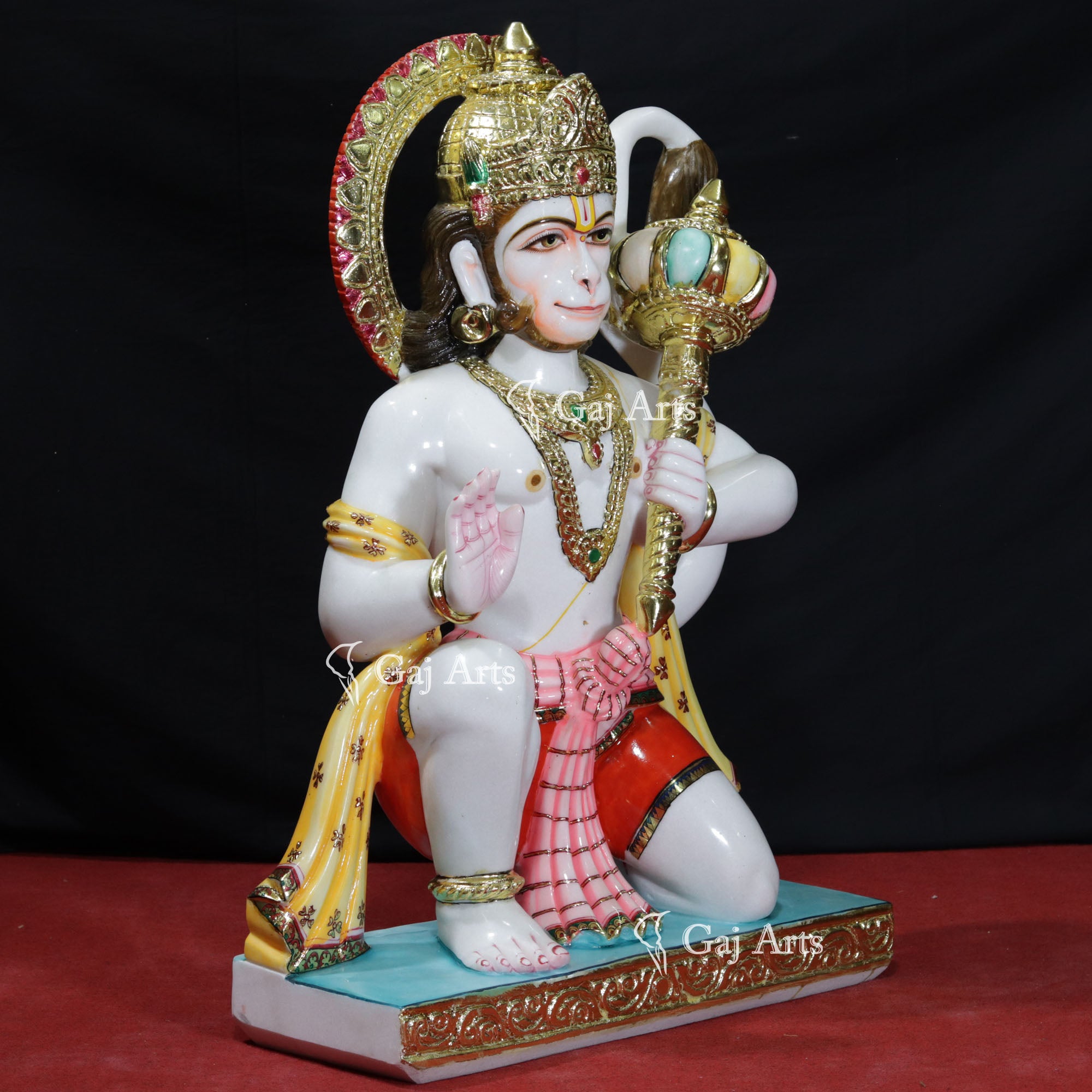 White Marble Ashirwad Hanuman Ji | 36 Inch