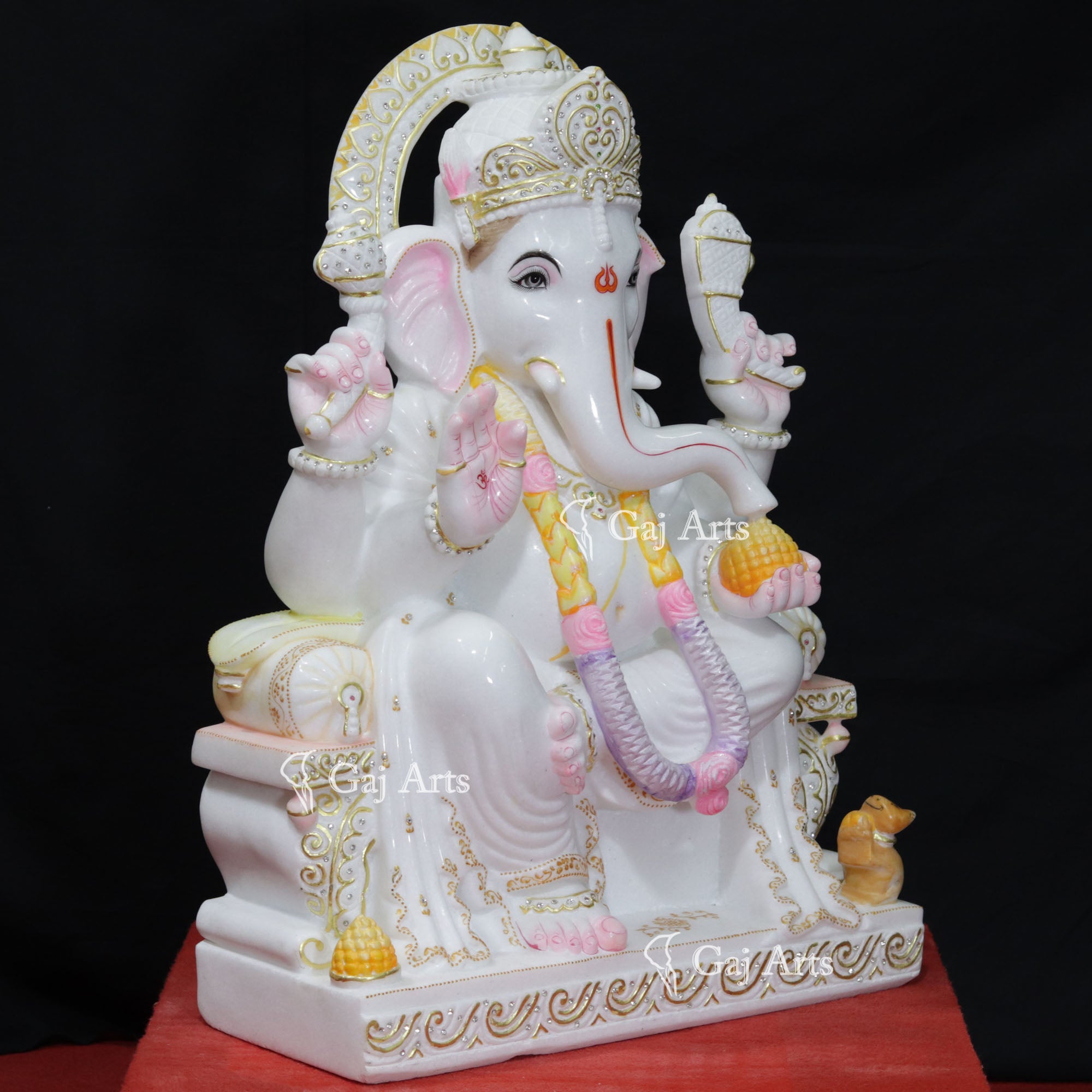 Super White Makrana Marble Ganesh Murti | 30 Inch