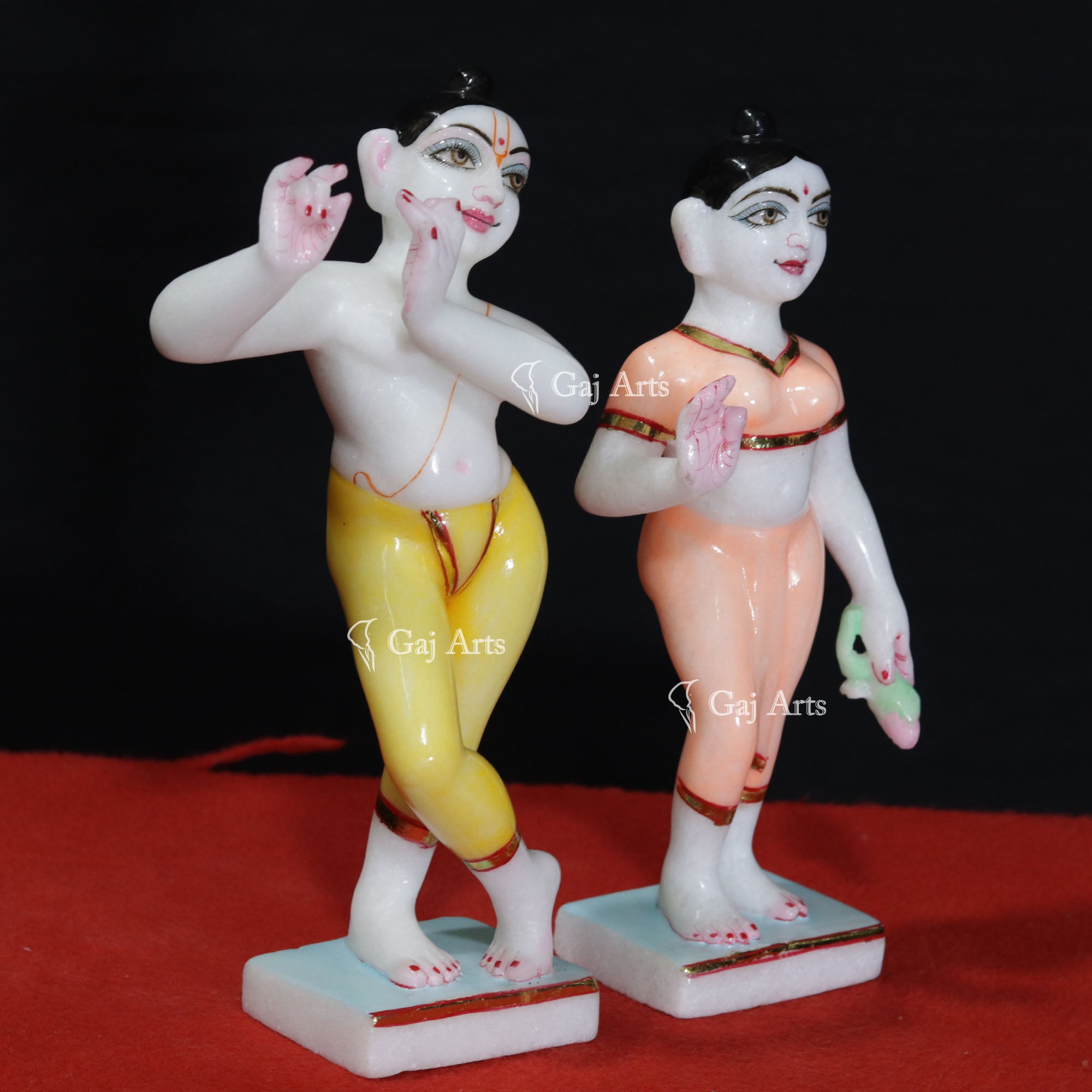Marble ISKCON Radha Krishna Idol | 10 Inch