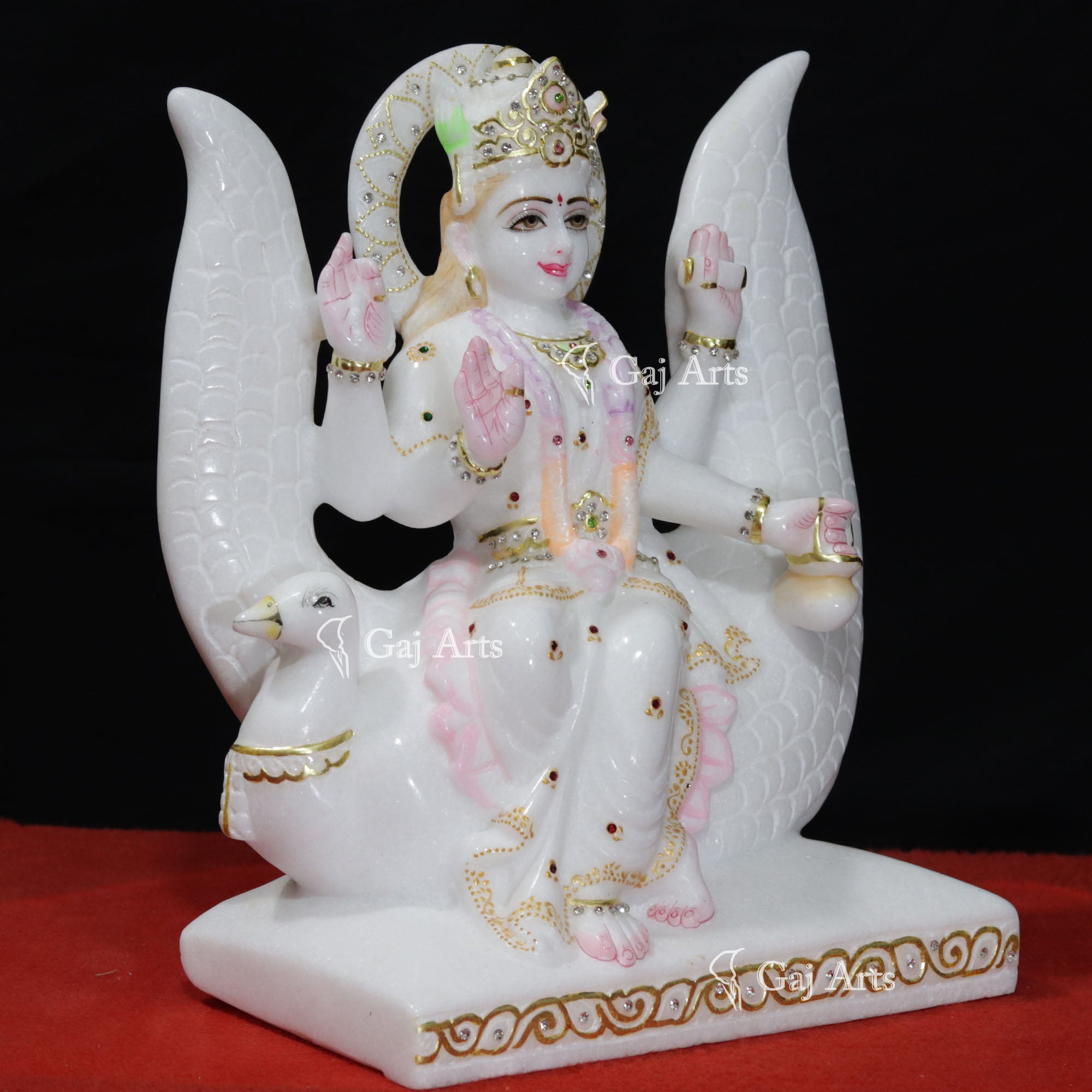 White Makrana Marble Brahmani Maa Idol | 15 Inch