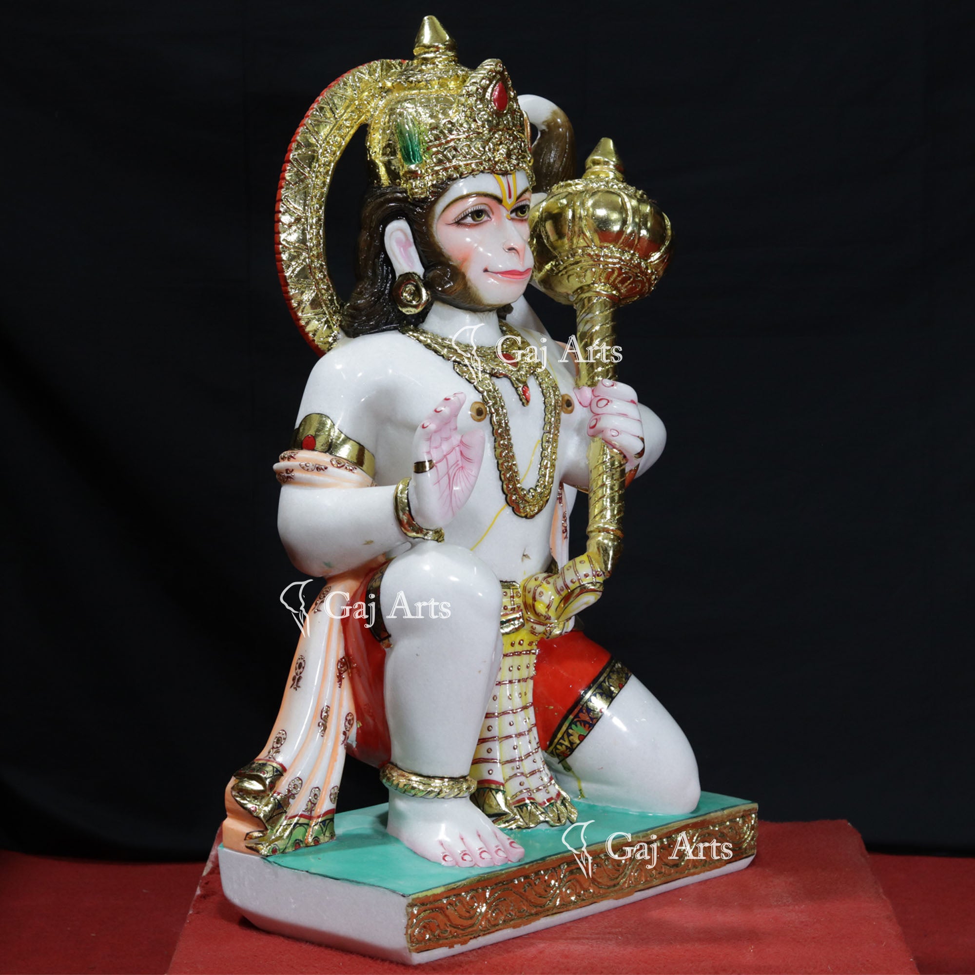 White Marble Ashirwad Hanuman Ji | 30 Inch