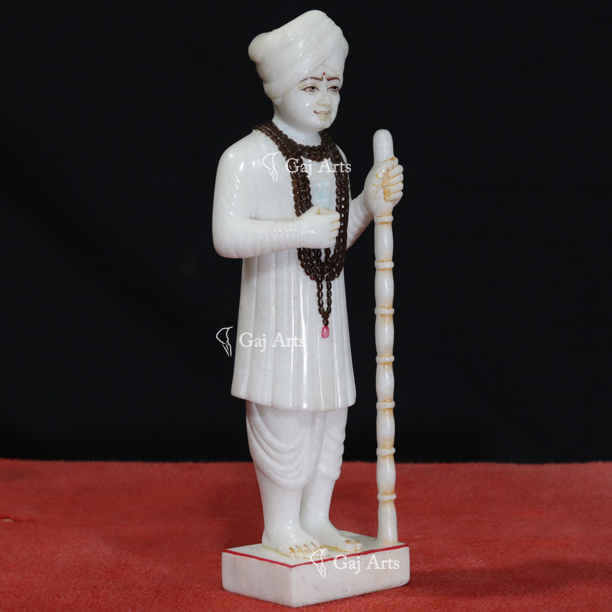 White Makrana Marble Jalaram Bapa Idol | 15 Inch