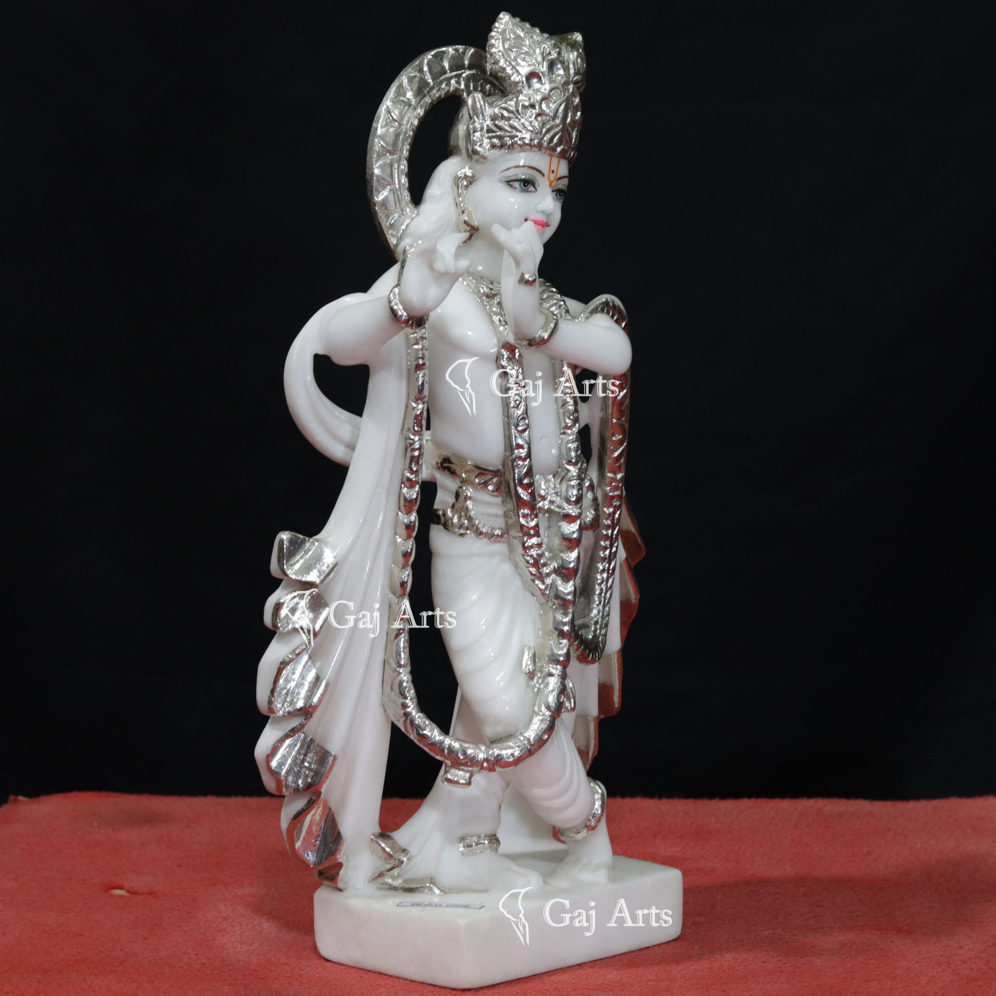 Super White Vietnam Marble Krishna Murti | 18 Inch
