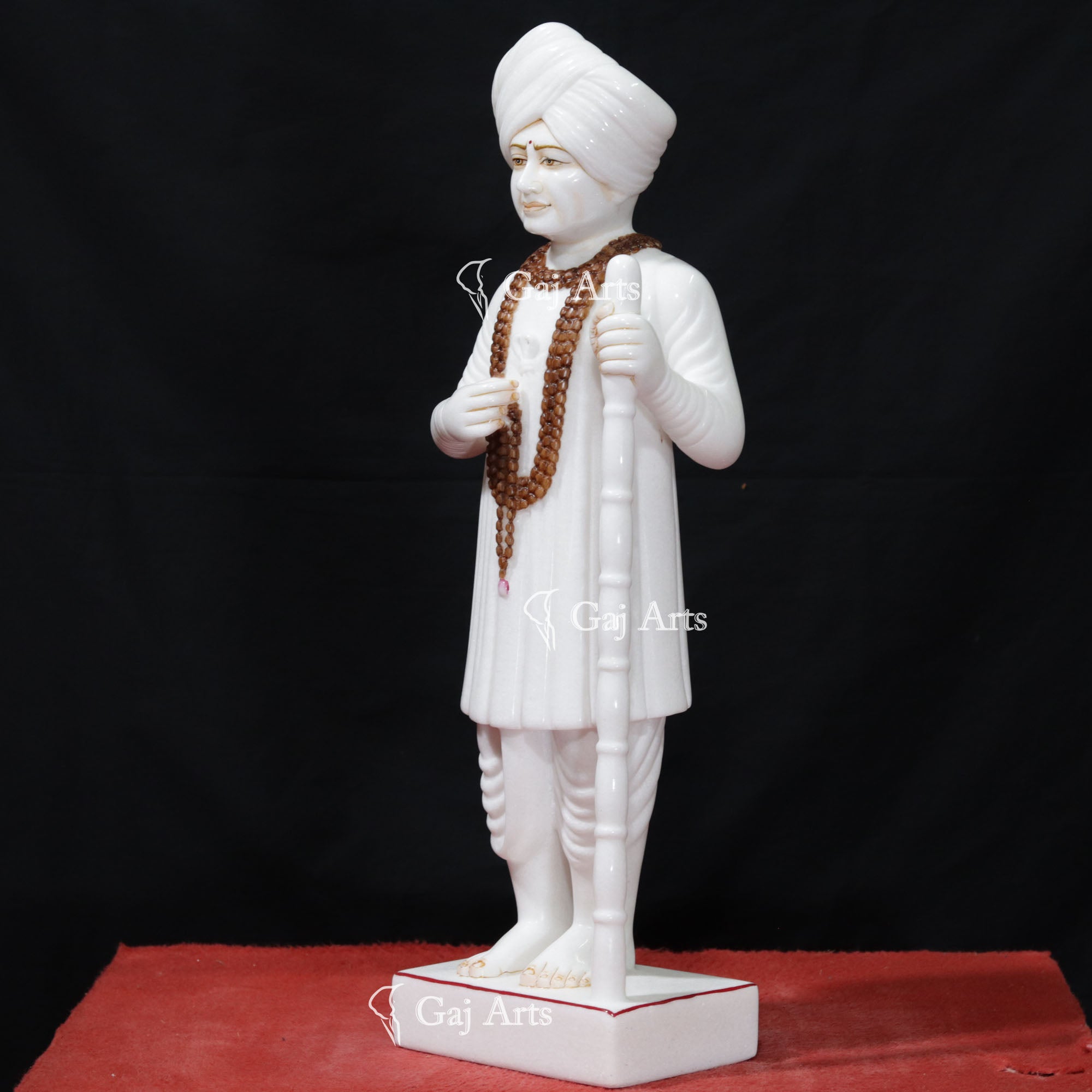 White Vietnam Marble Jalaram Bapa Idol | 24 Inch
