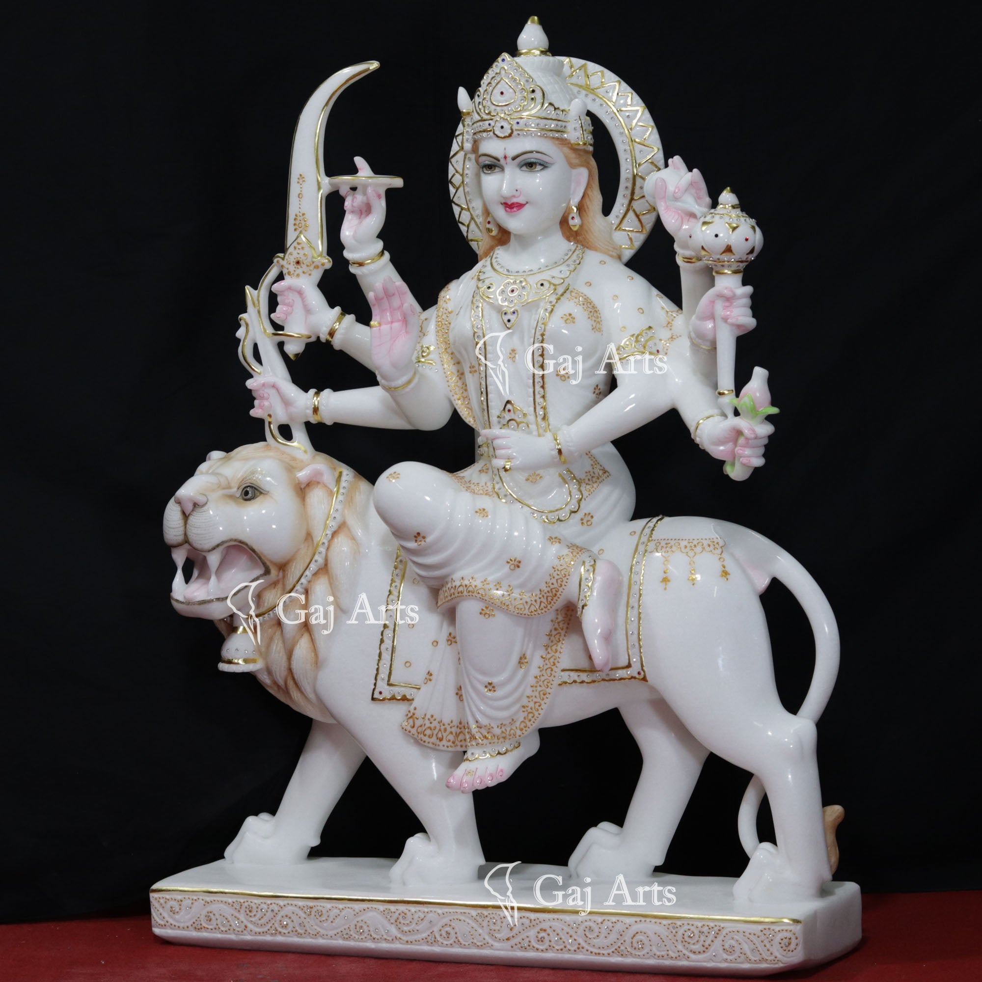 Marble Durga Mata Idol | 39 Inch