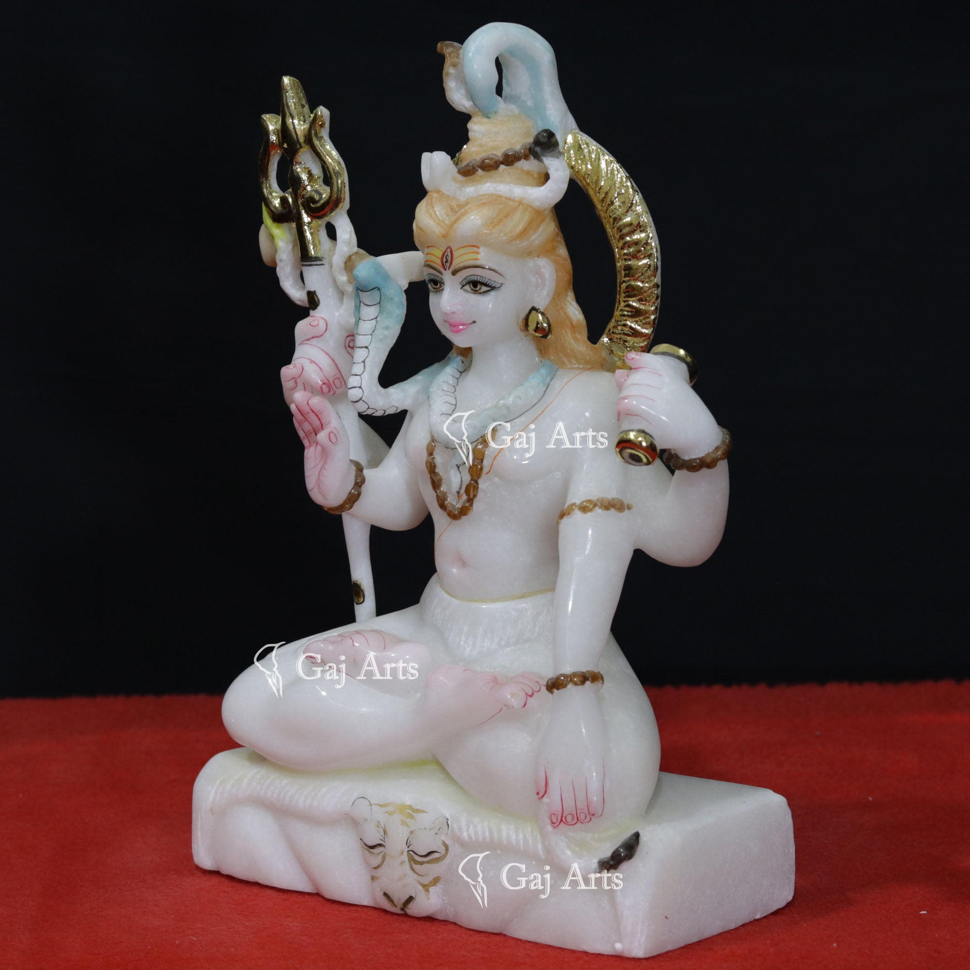Super White Makrana Marble Shiva Statue | 12 Inch