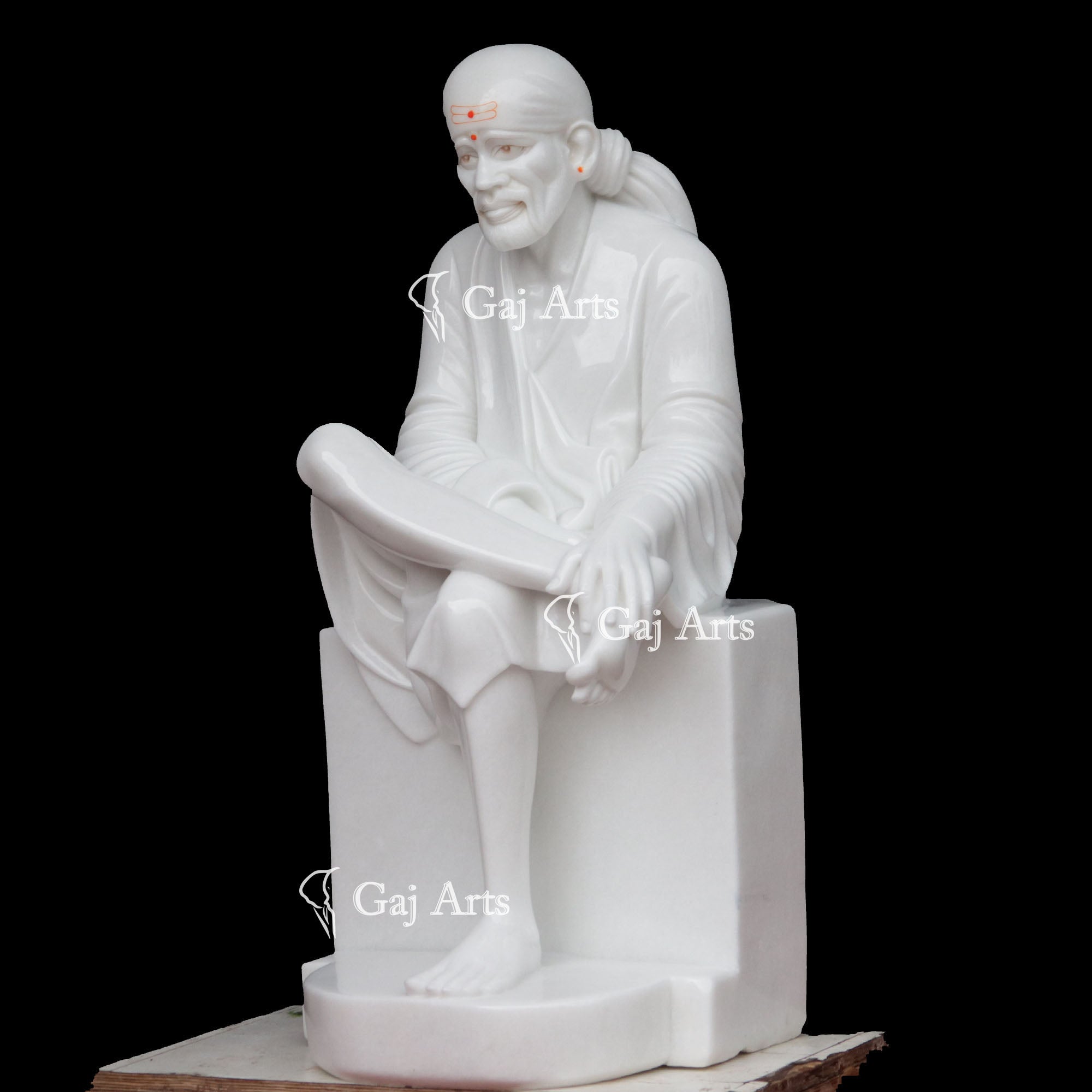 White Vietnam Marble Sai Baba Idol | 42 Inch