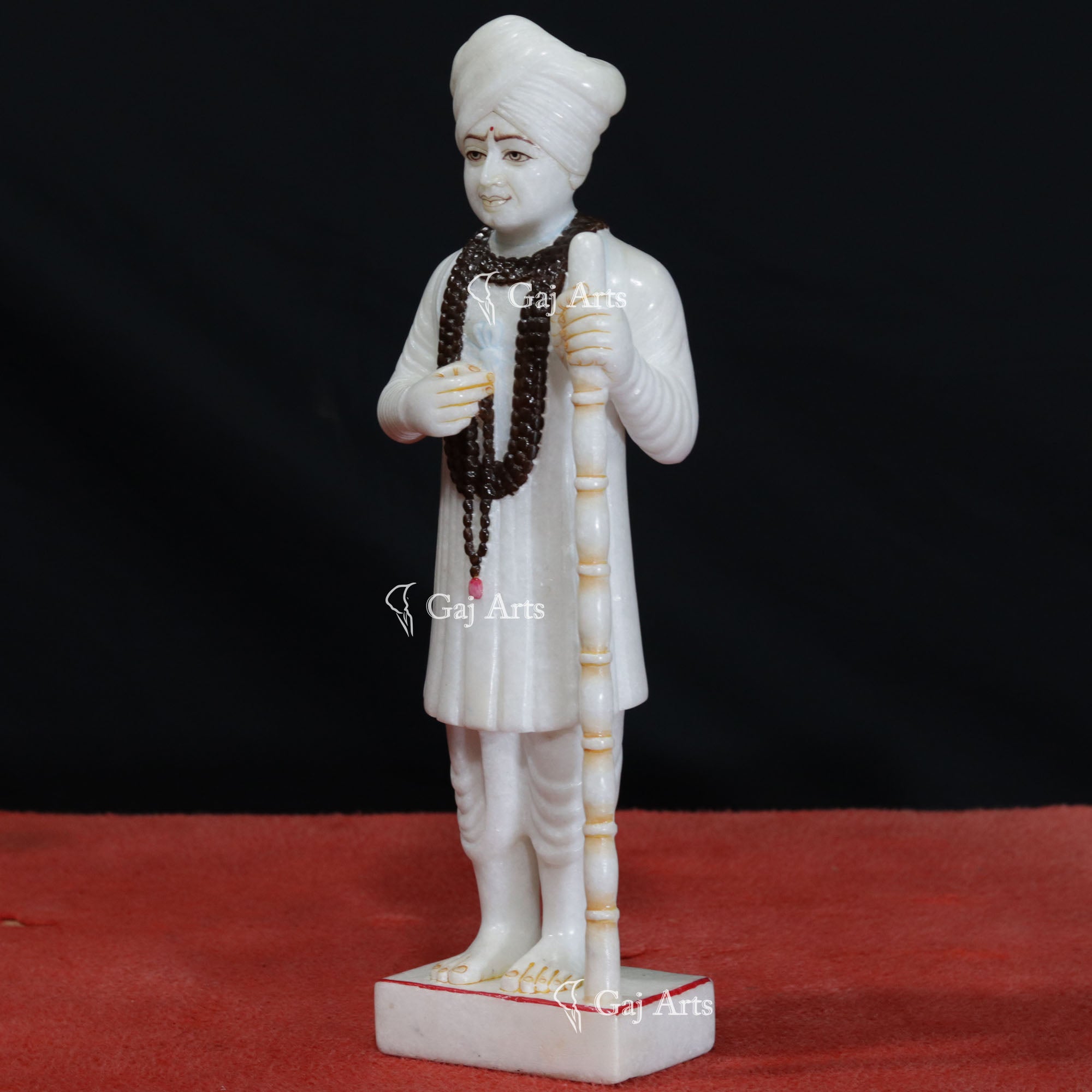 White Makrana Marble Jalaram Bapa Idol | 15 Inch