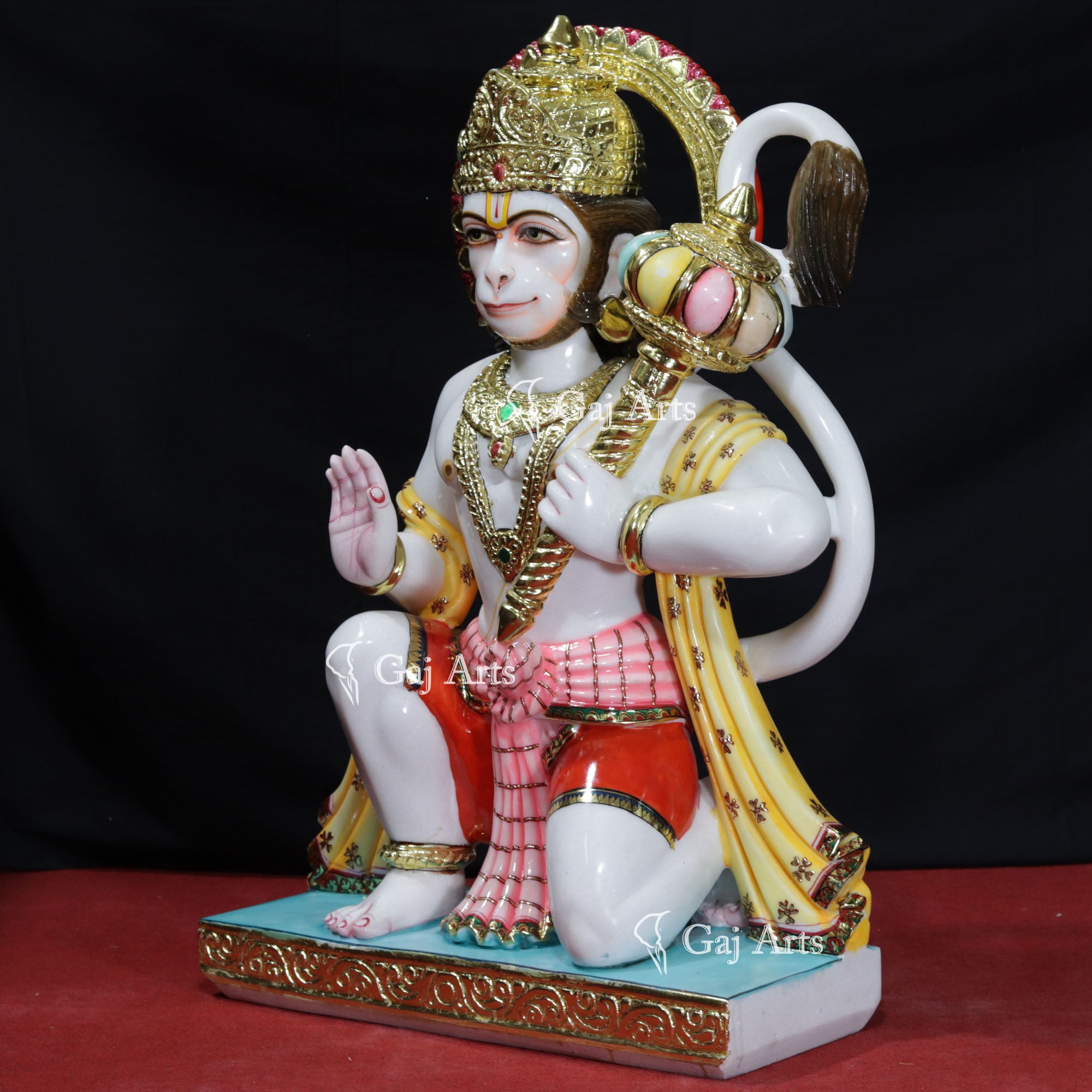 White Marble Ashirwad Hanuman Ji | 36 Inch