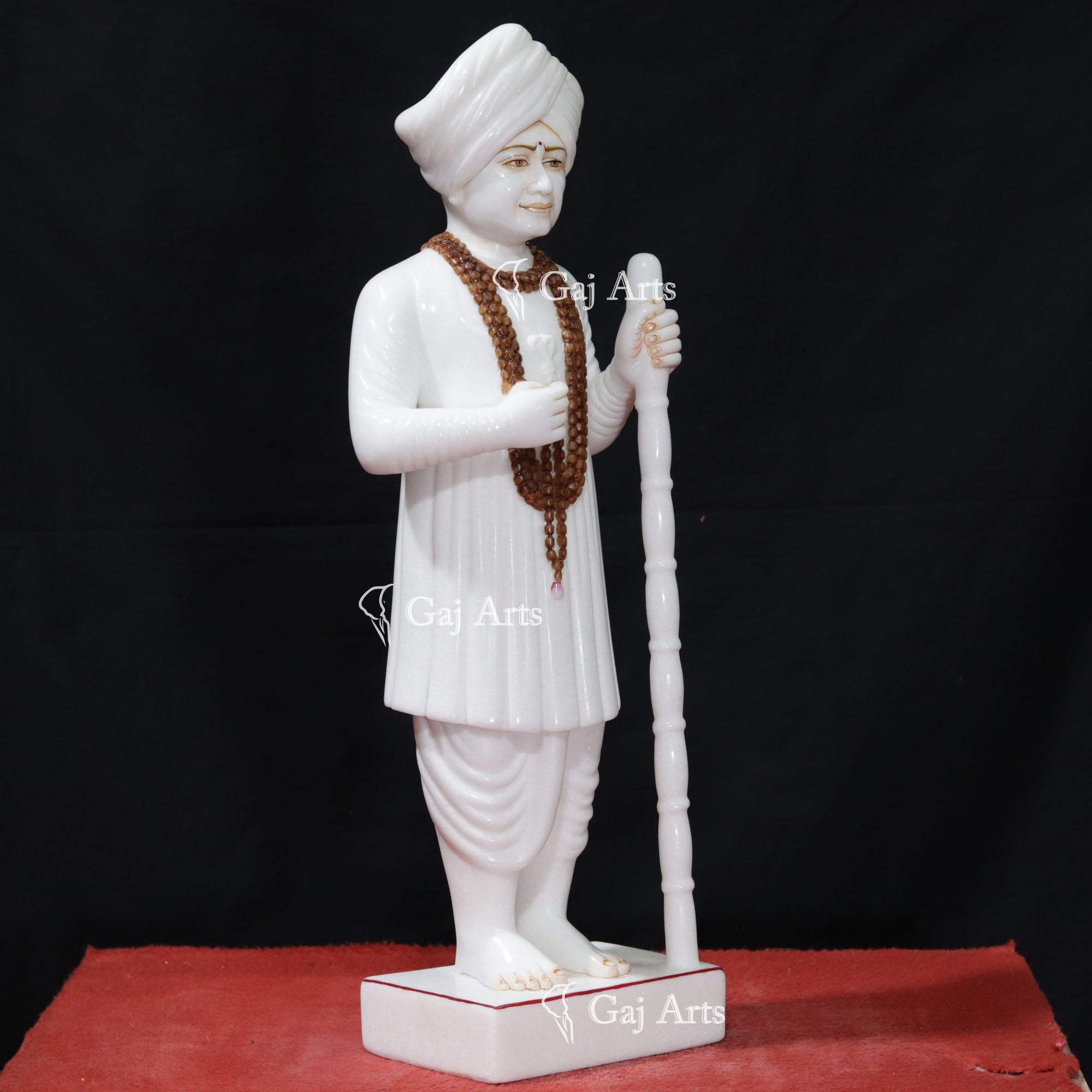 White Vietnam Marble Jalaram Bapa Idol | 24 Inch