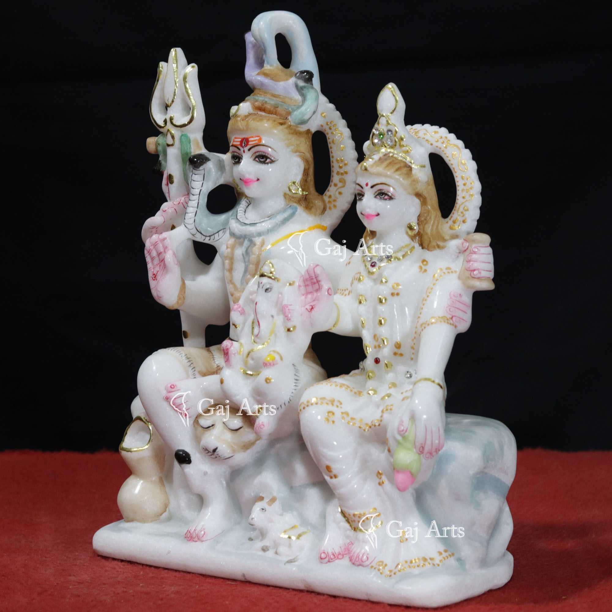 White  Marble Shiv Parivar Statue | 12 Inch