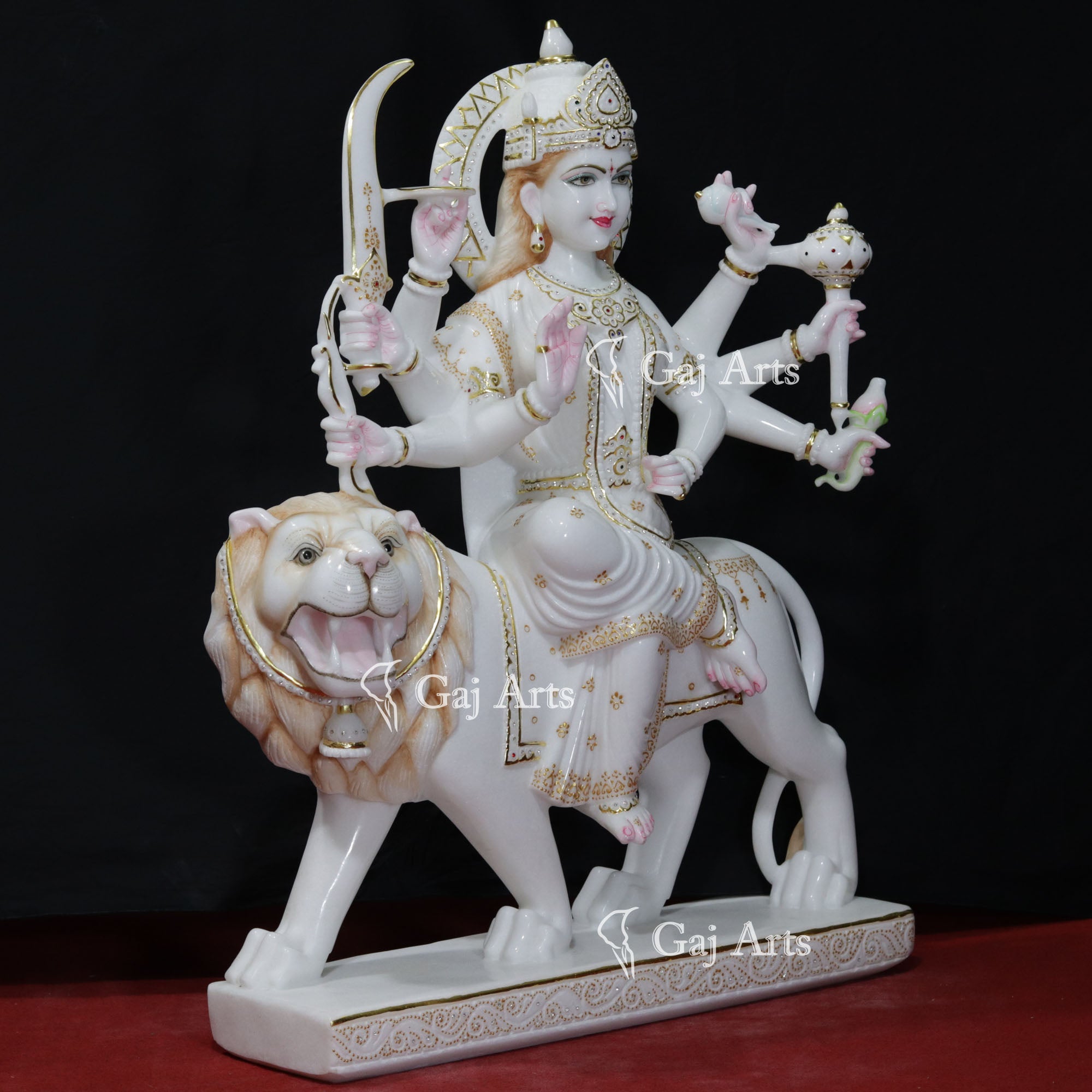 Marble Durga Mata Idol | 39 Inch