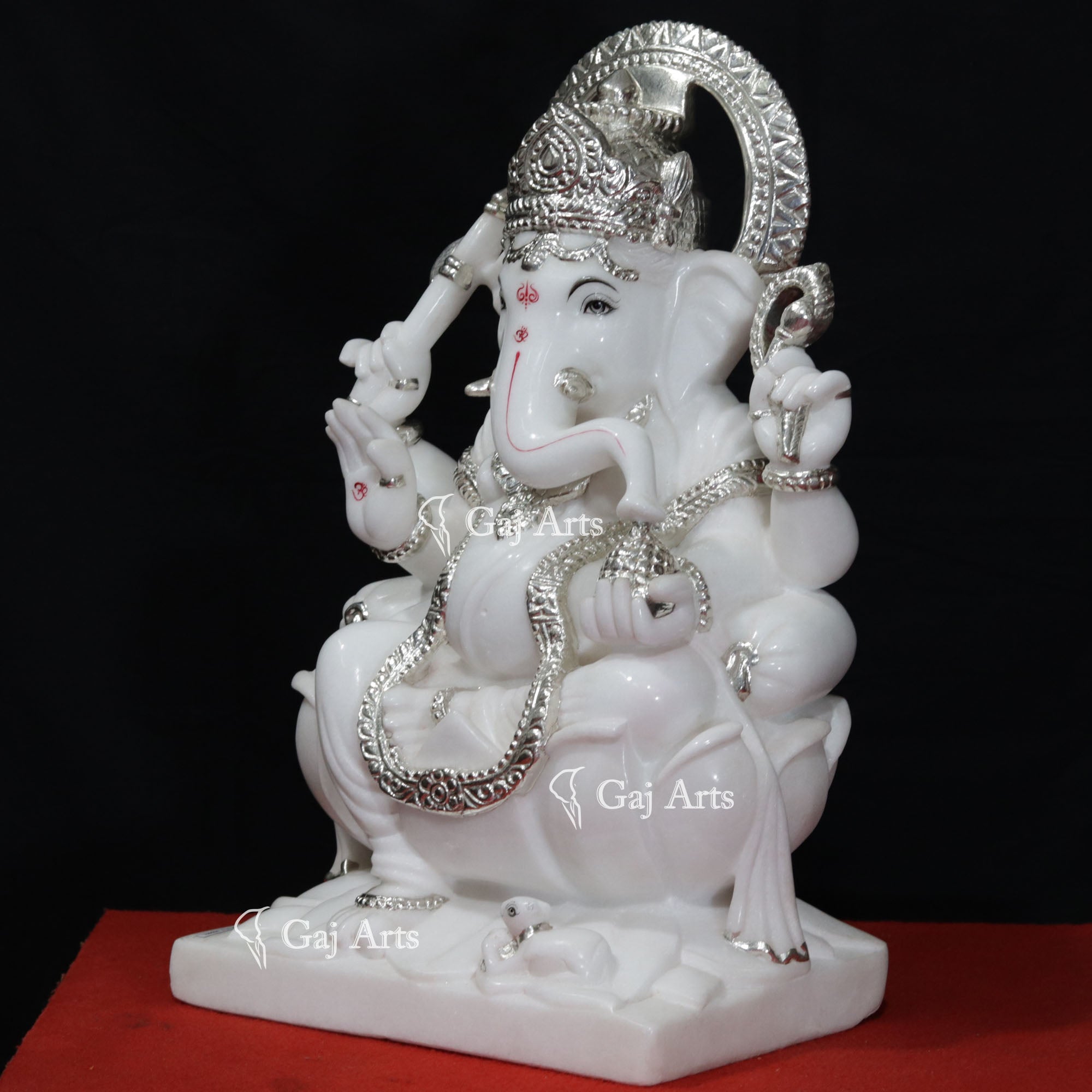 Super White Vietnam Marble Ganesh Statue | 21 Inch