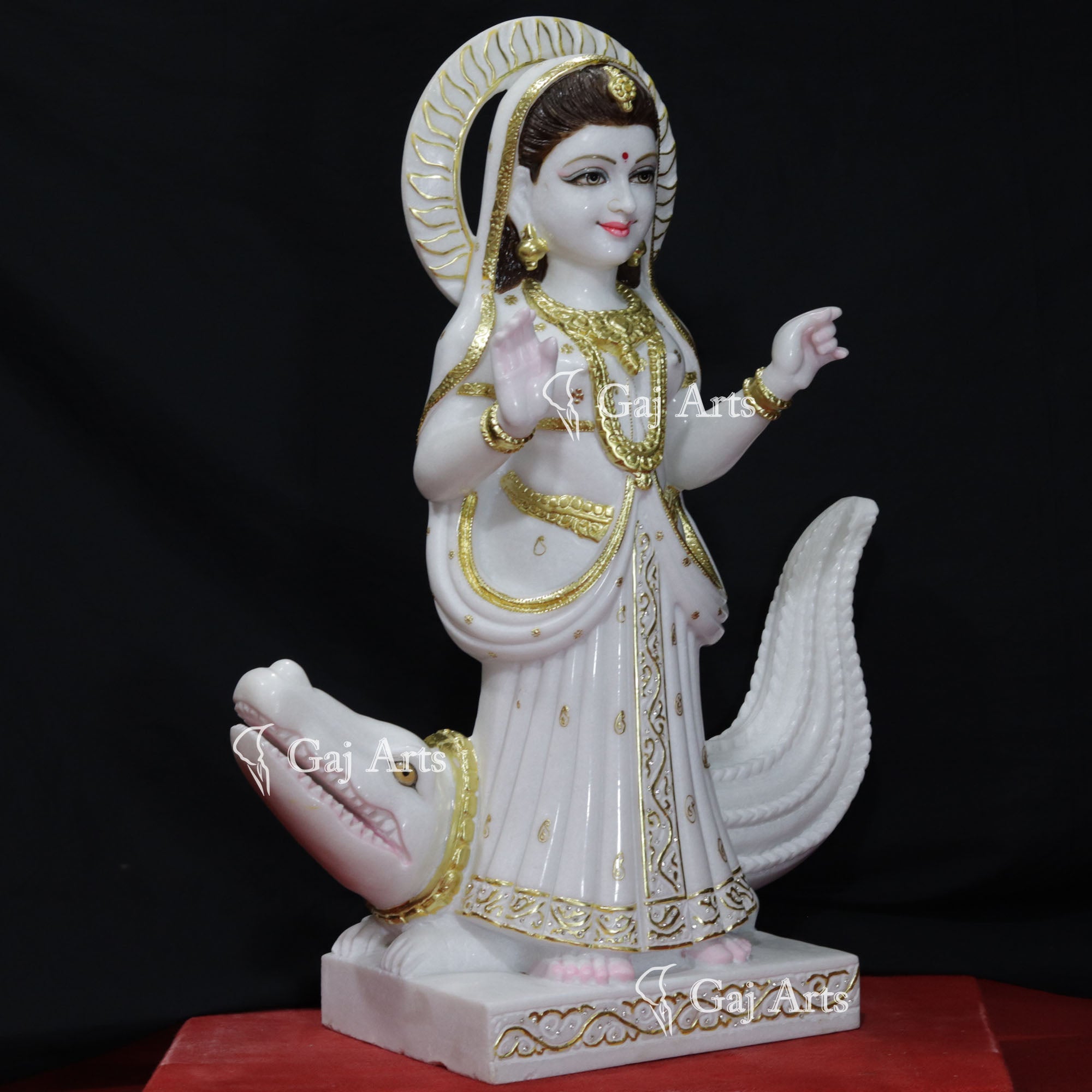 White Vietnam Marble Khodiyar Maa Idol | 39 Inch