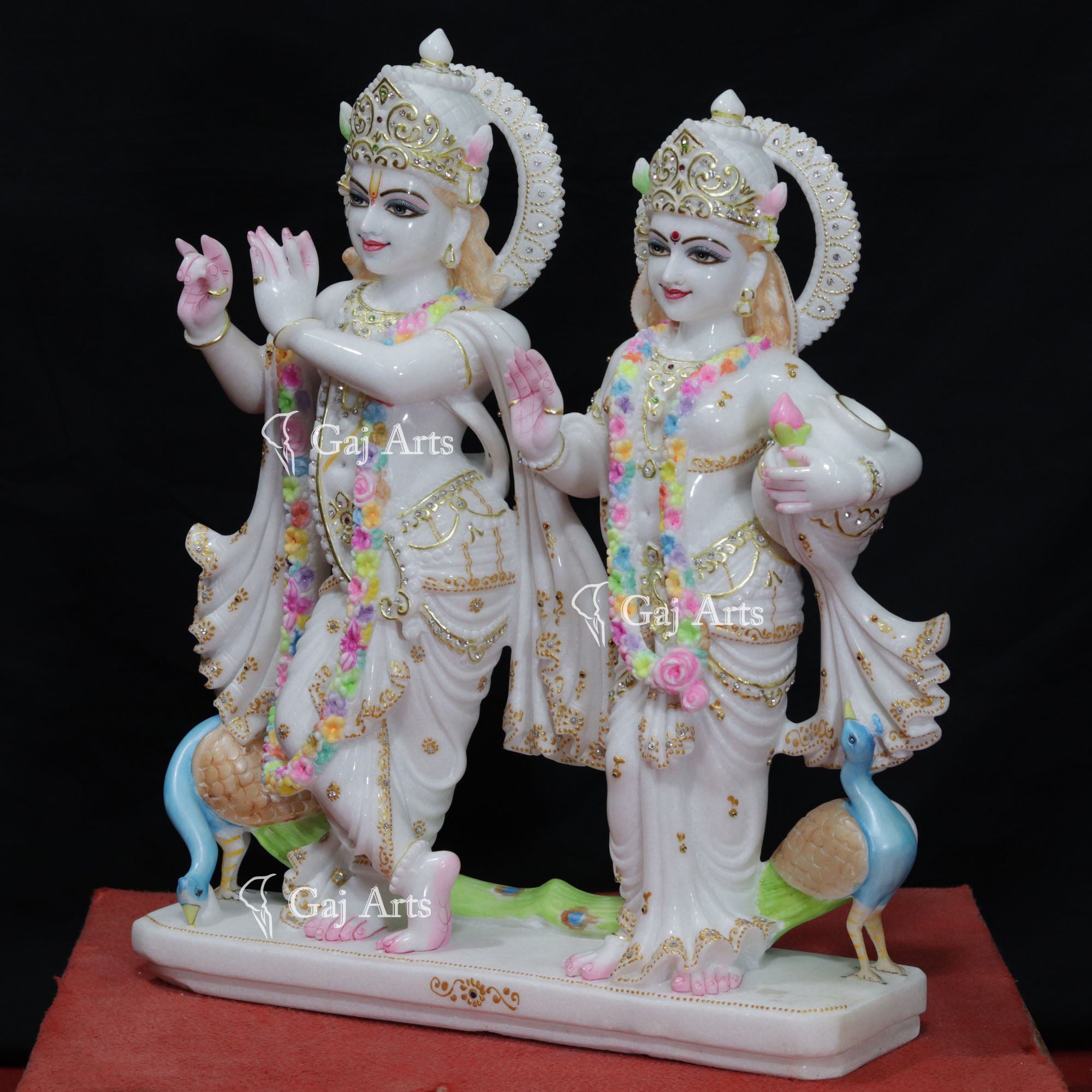 White Makrana Marble Radha Krishna Jugal Jodi Idol | 24 Inch