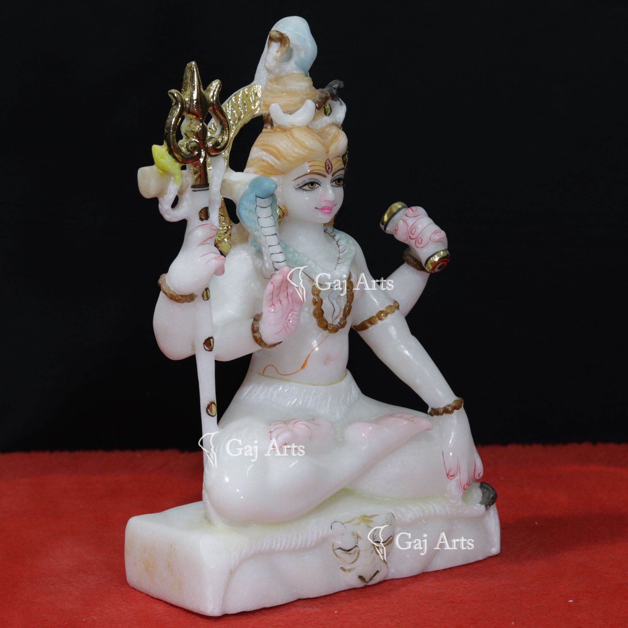 Super White Makrana Marble Shiva Statue | 12 Inch