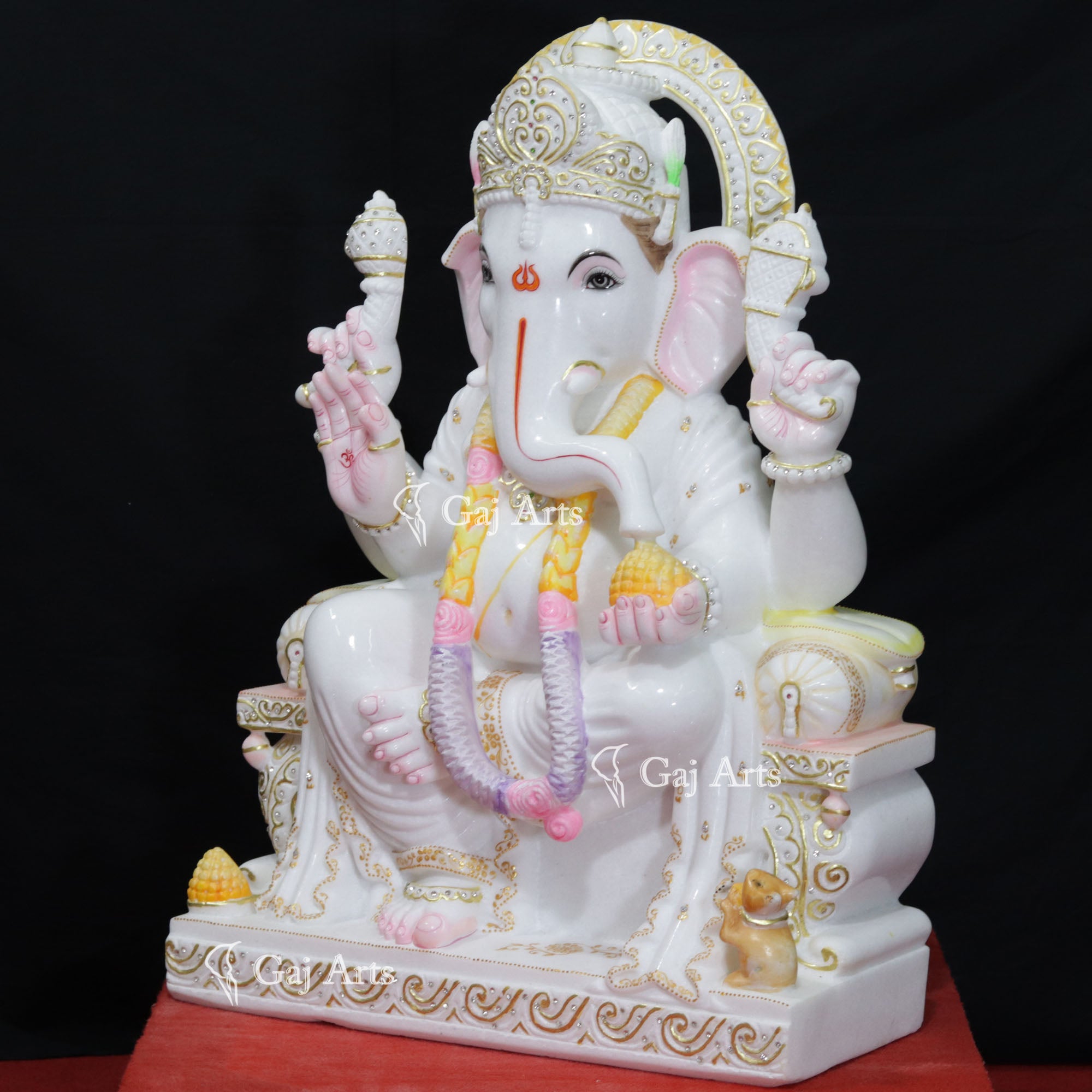 Super White Makrana Marble Ganesh Murti | 30 Inch