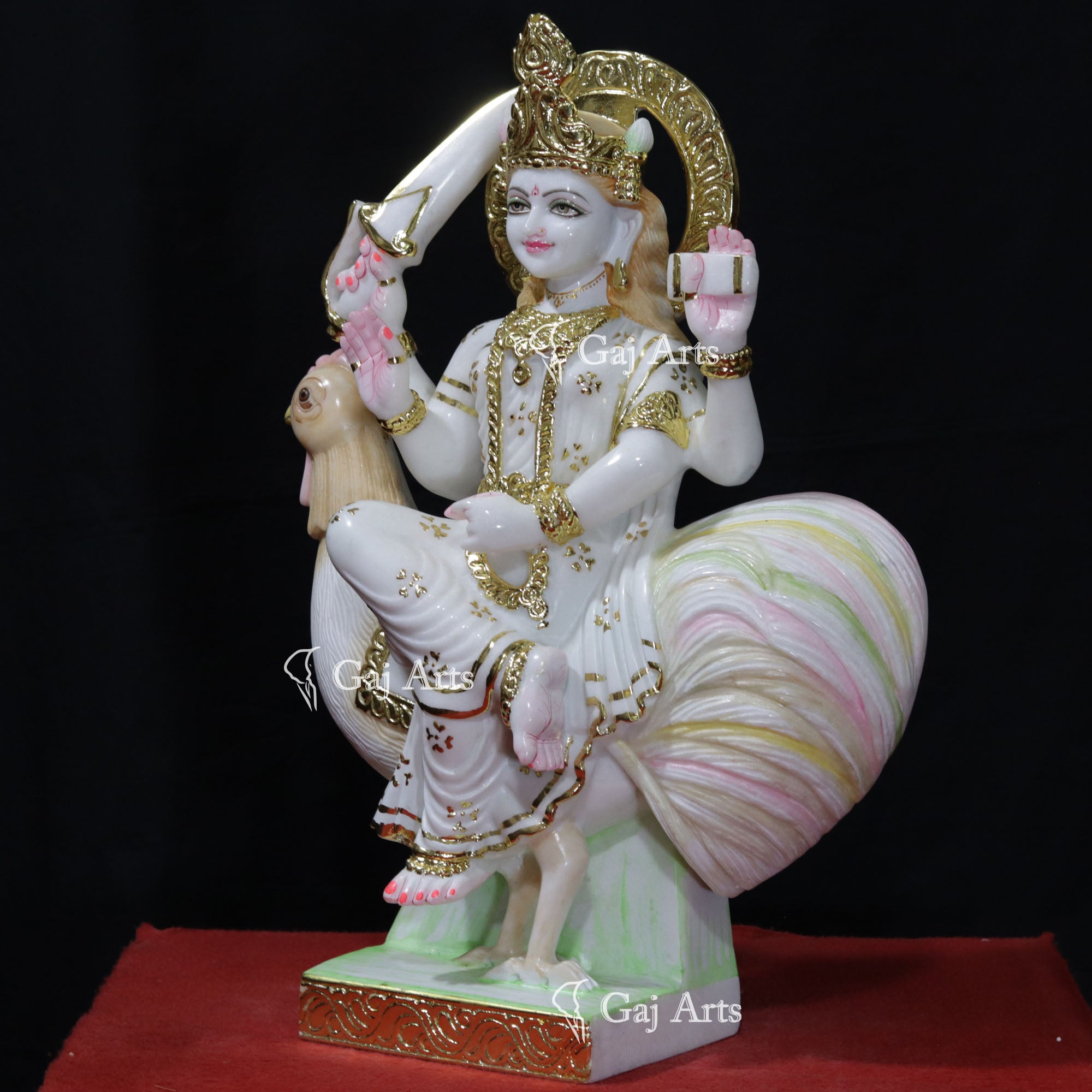 White Marble Bahu Charni Mata Idol | 24 Inch