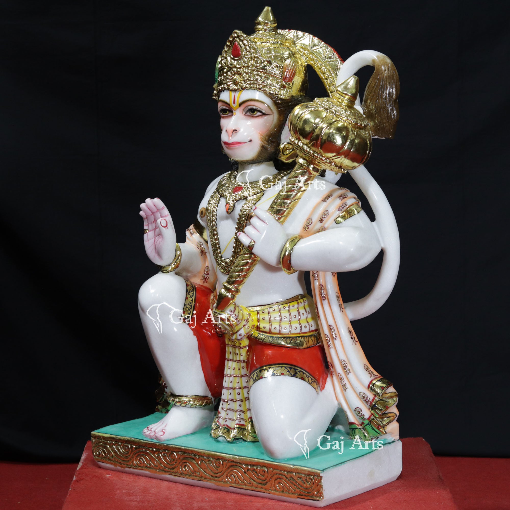 White Marble Ashirwad Hanuman Ji | 30 Inch