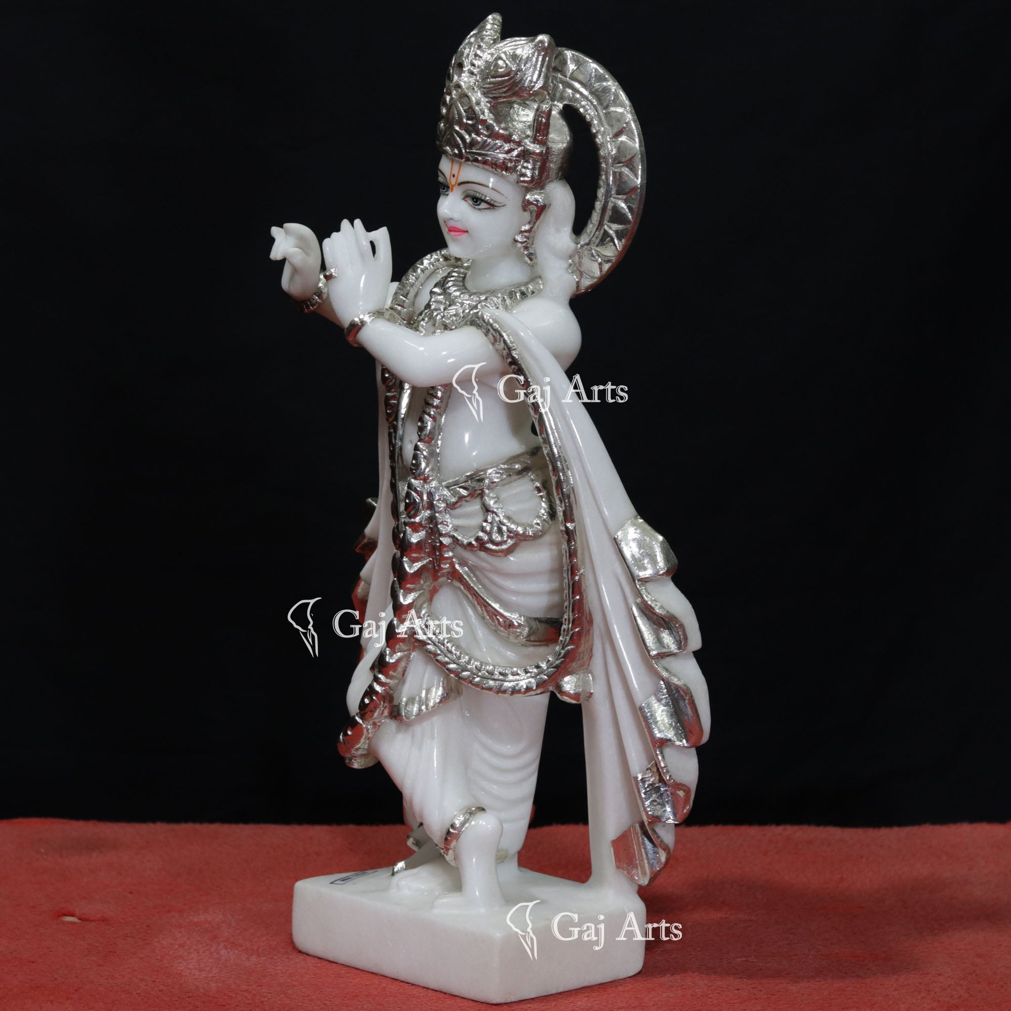 Super White Vietnam Marble Krishna Murti | 18 Inch