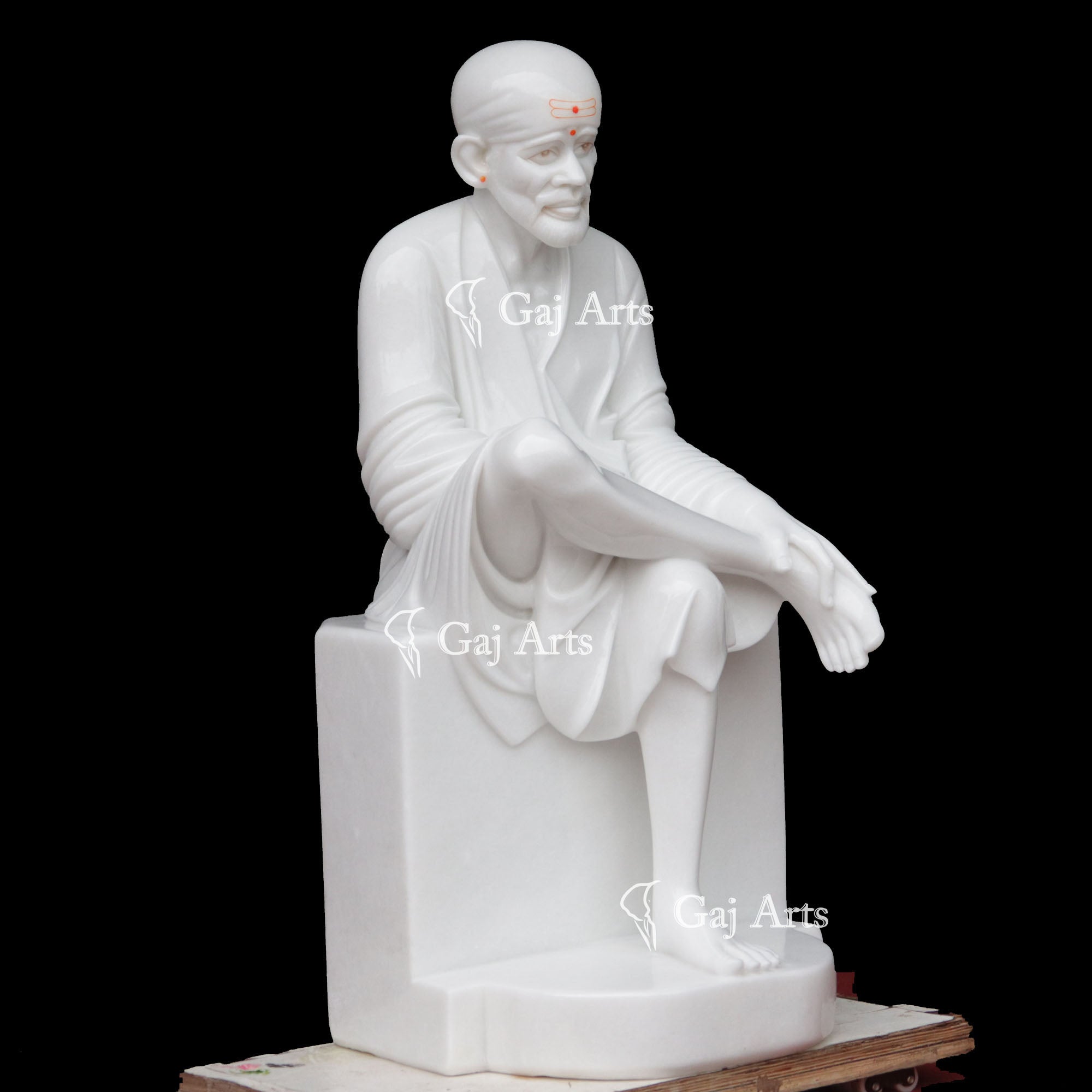 White Vietnam Marble Sai Baba Idol | 42 Inch