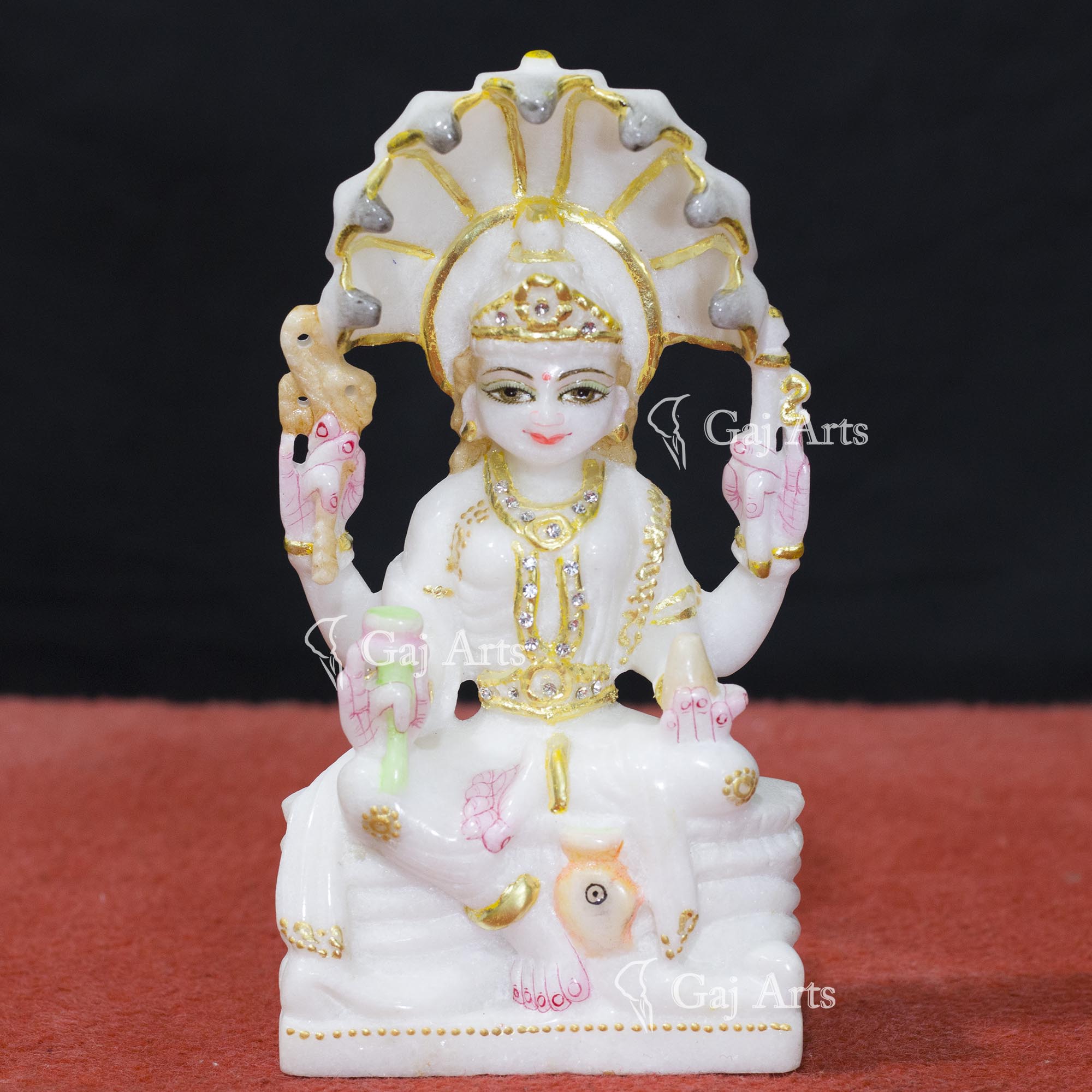 White Makrana Marble Padmavati Mata Idol | 7 Inch