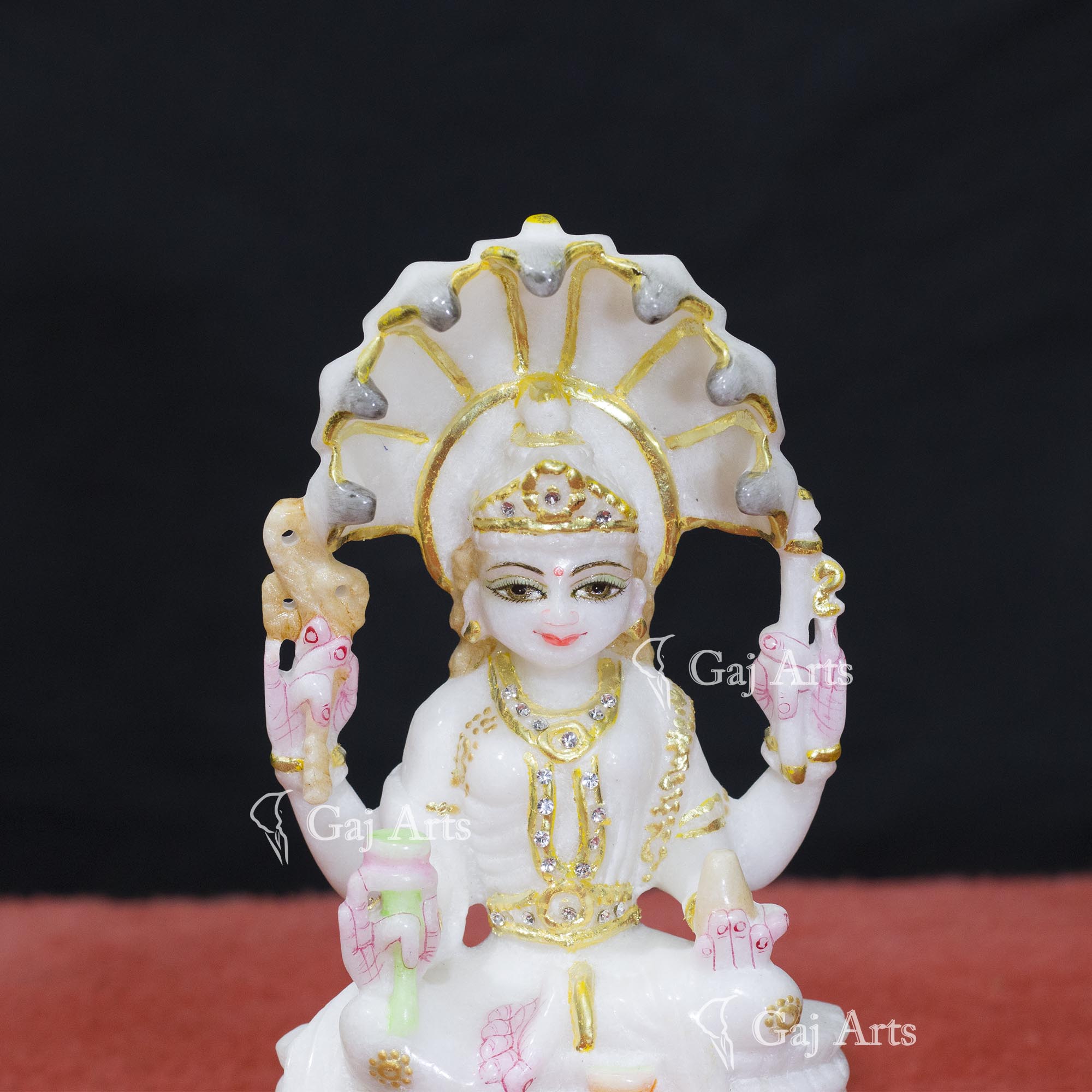 White Makrana Marble Padmavati Mata Idol | 7 Inch