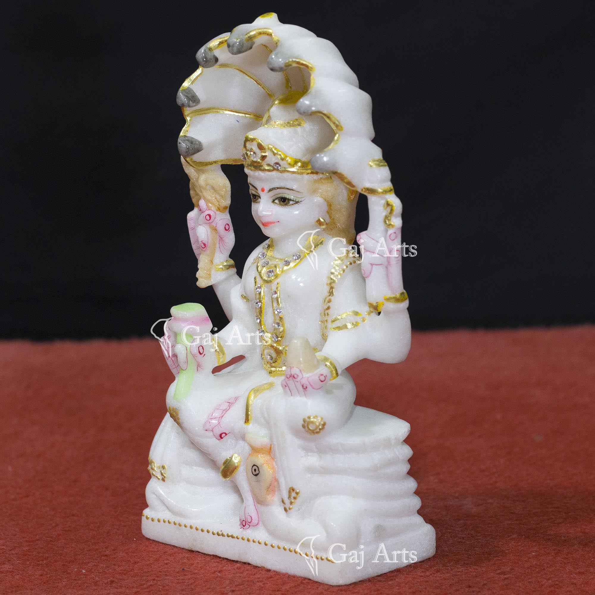 White Makrana Marble Padmavati Mata Idol | 7 Inch