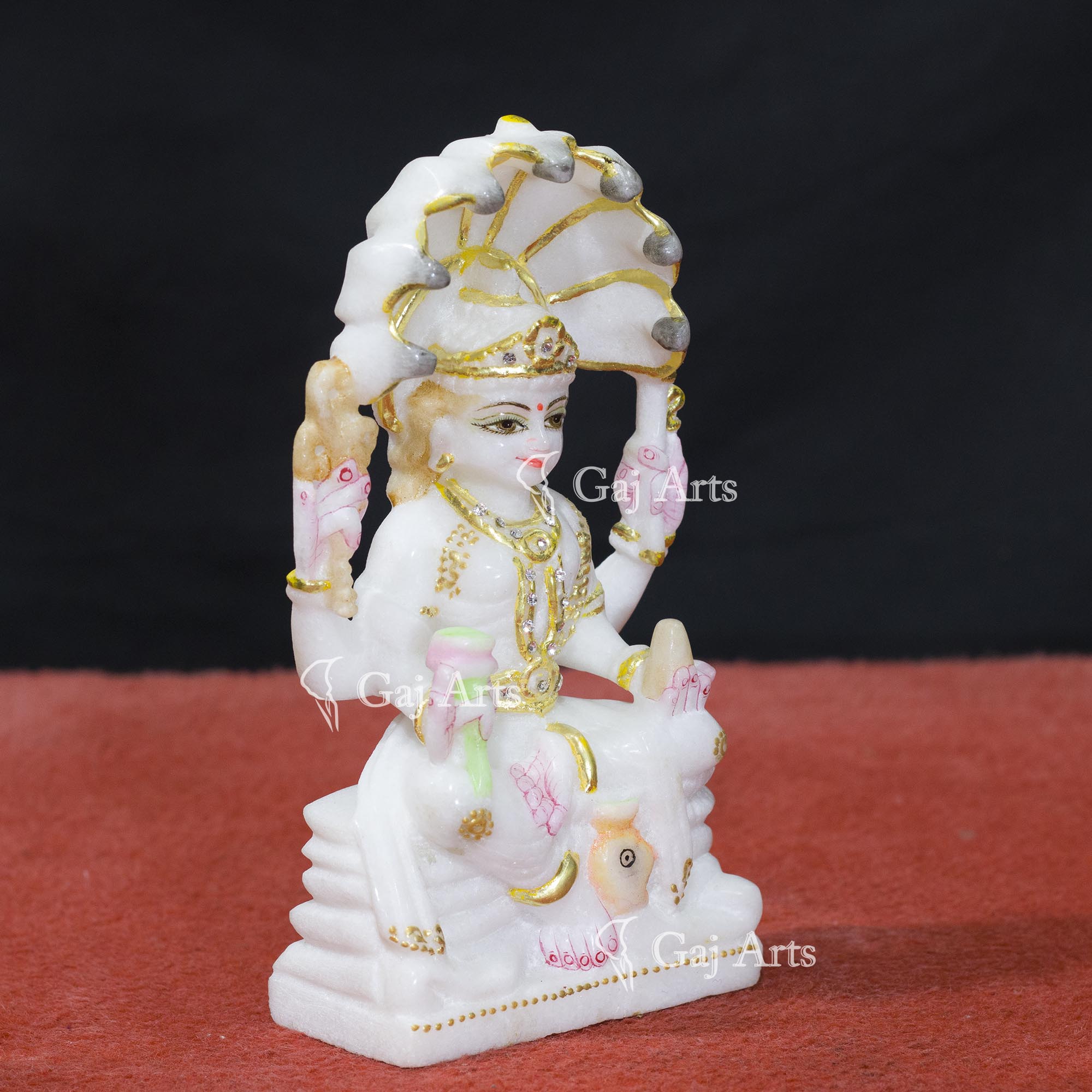 White Makrana Marble Padmavati Mata Idol | 7 Inch