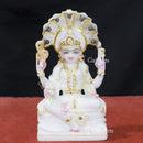 White Makrana Marble Padmavati Mata Statue | 9 Inch