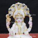 White Makrana Marble Padmavati Mata Statue | 9 Inch