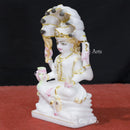 White Makrana Marble Padmavati Mata Statue | 9 Inch