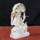 White Makrana Marble Padmavati Mata Statue | 9 Inch