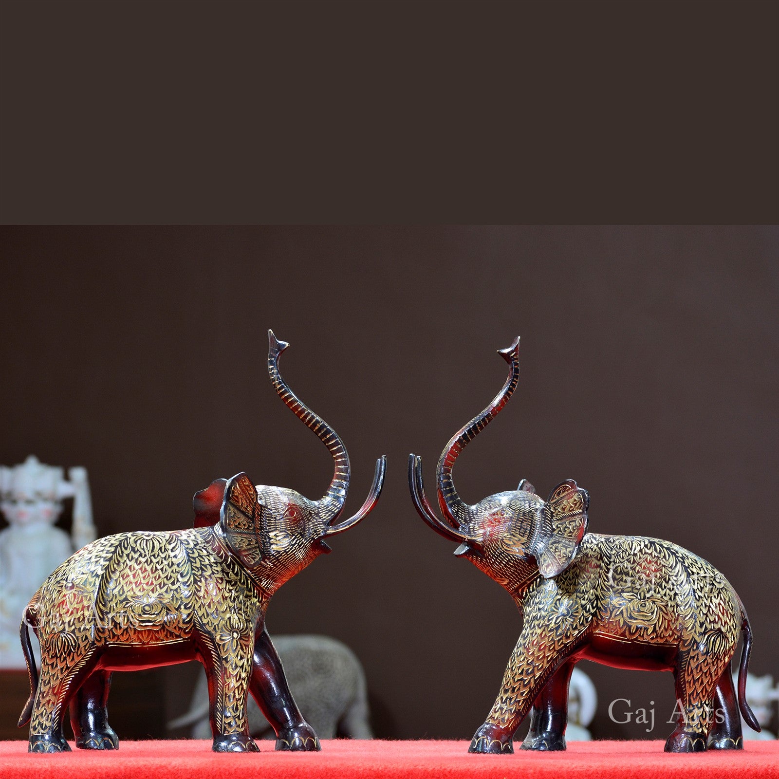 Decorative Metal Elephant Sculpture | 15 Inch