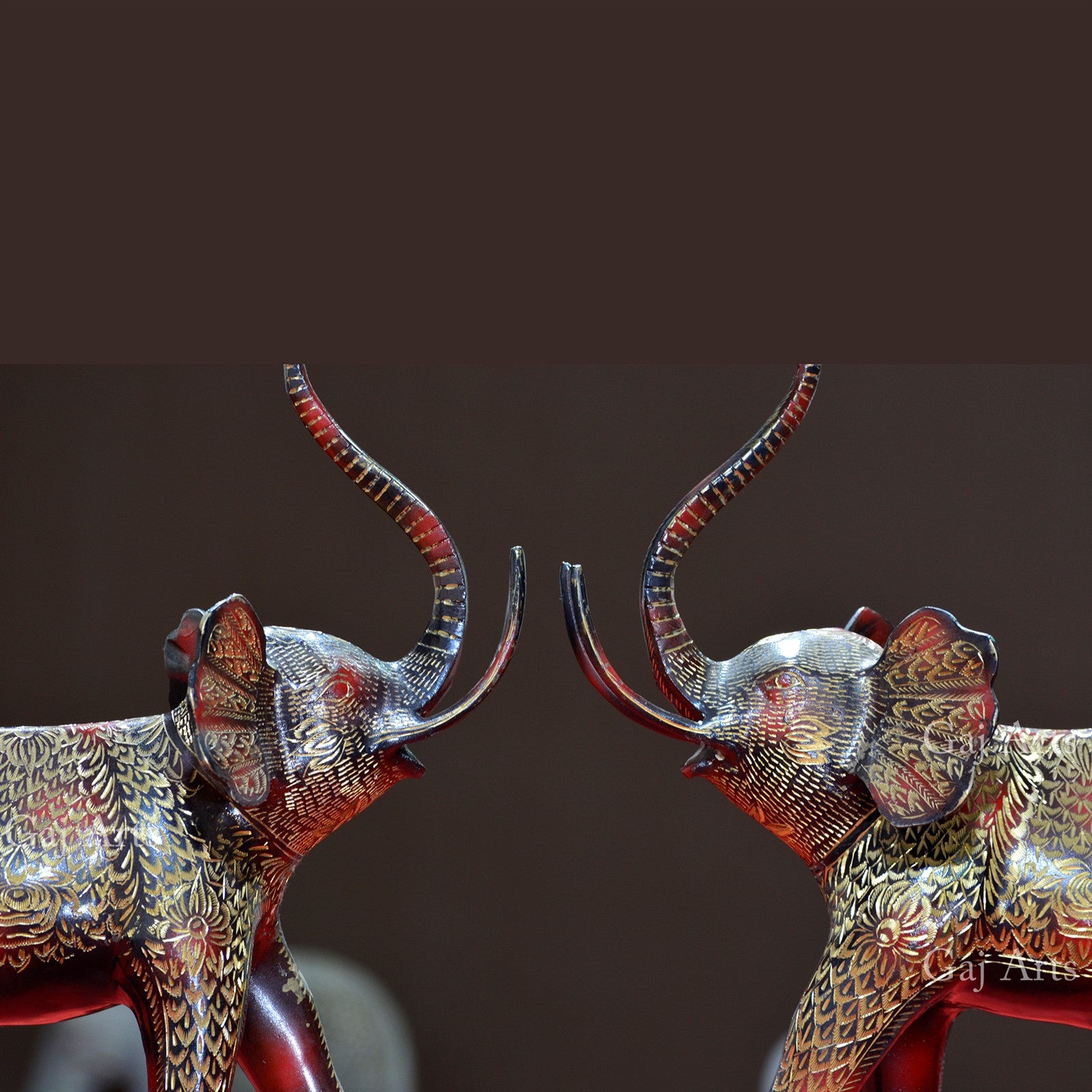 Decorative Metal Elephant Sculpture | 15 Inch