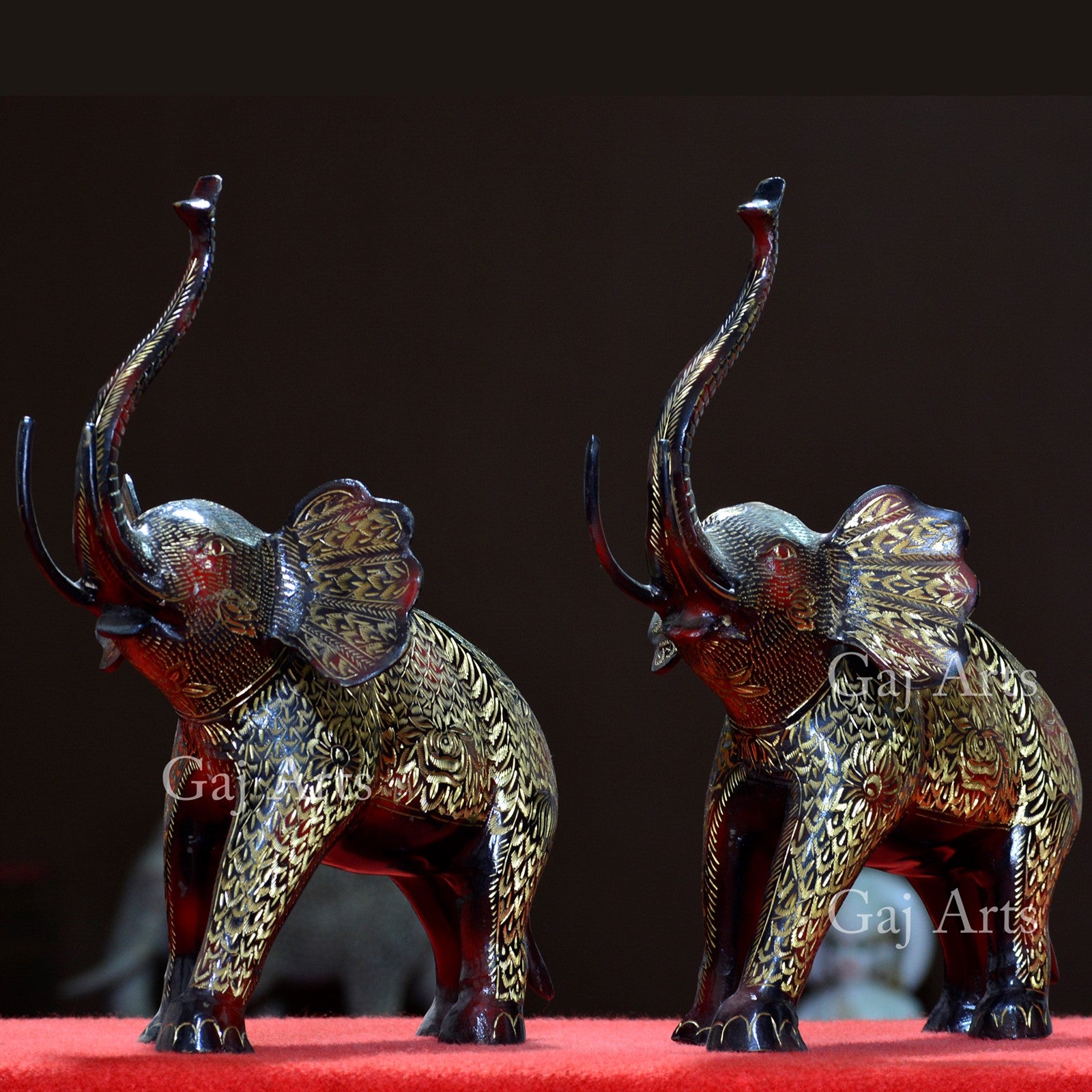 Decorative Metal Elephant Sculpture | 15 Inch