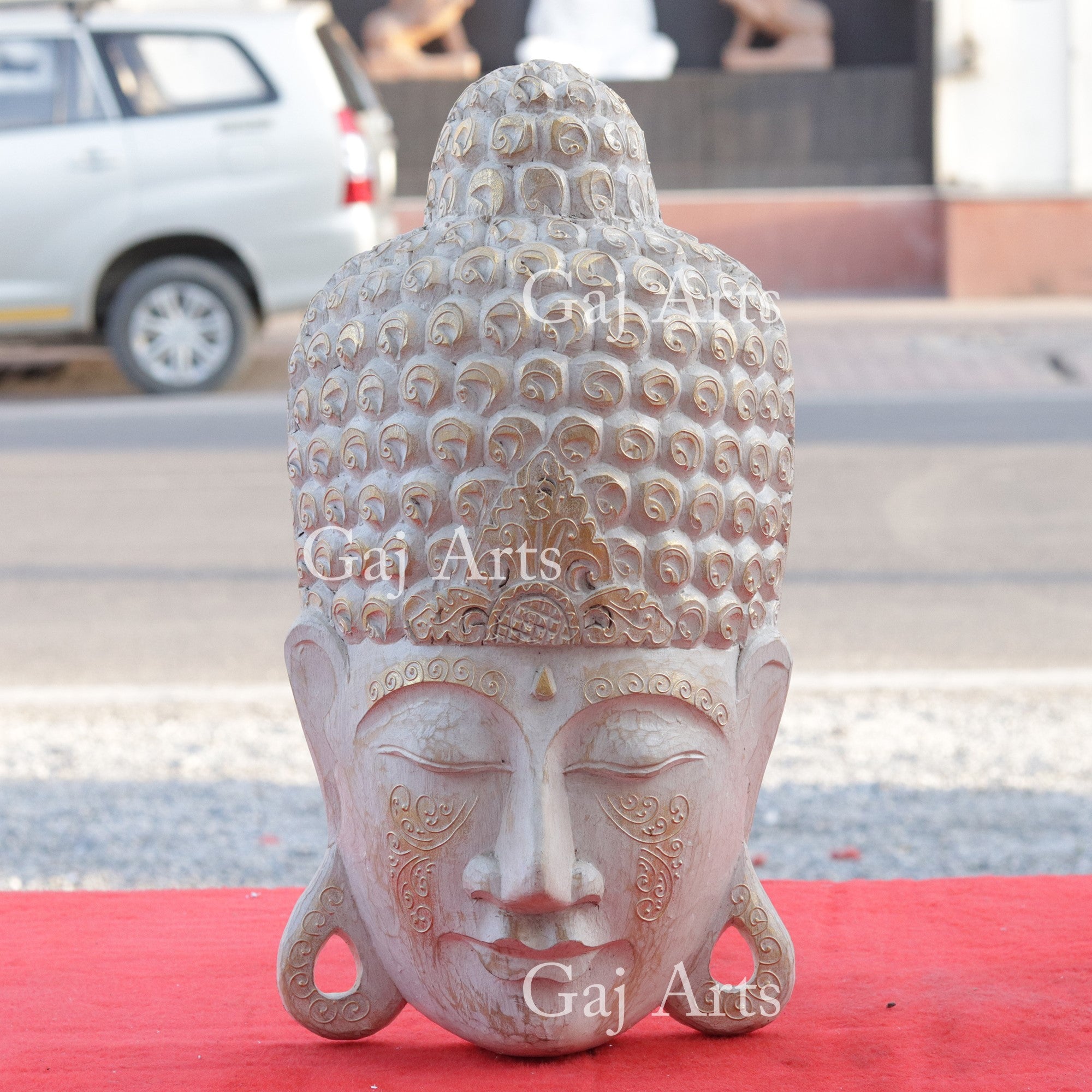 Wooden Buddha Face Wall Decor | 19 Inch