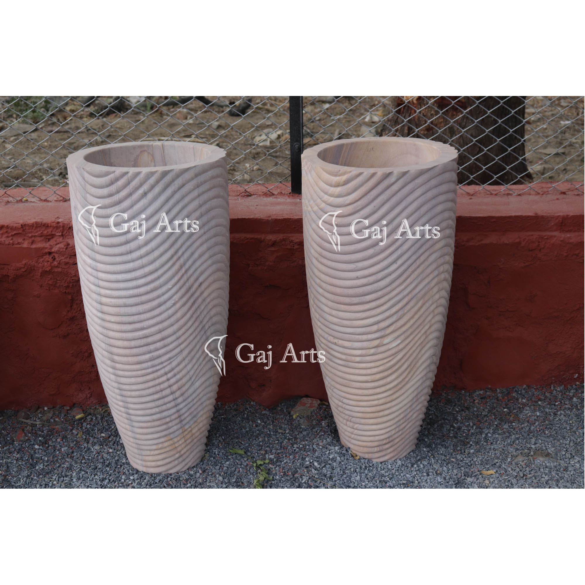 Natural Rainbow Sandstone Planter | 36 Inch