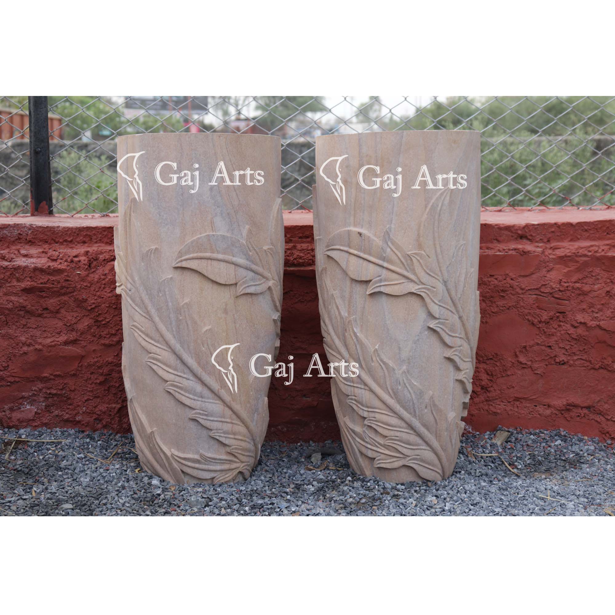 Striking Rainbow Sandstone Planter | 30 Inch