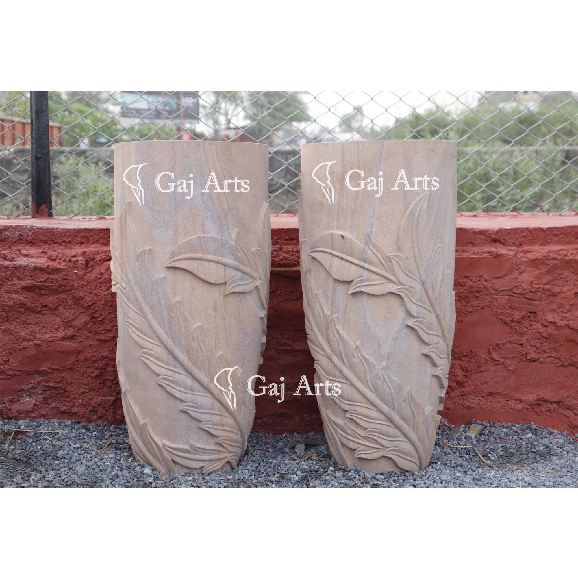 Striking Rainbow Sandstone Planter | 30 Inch