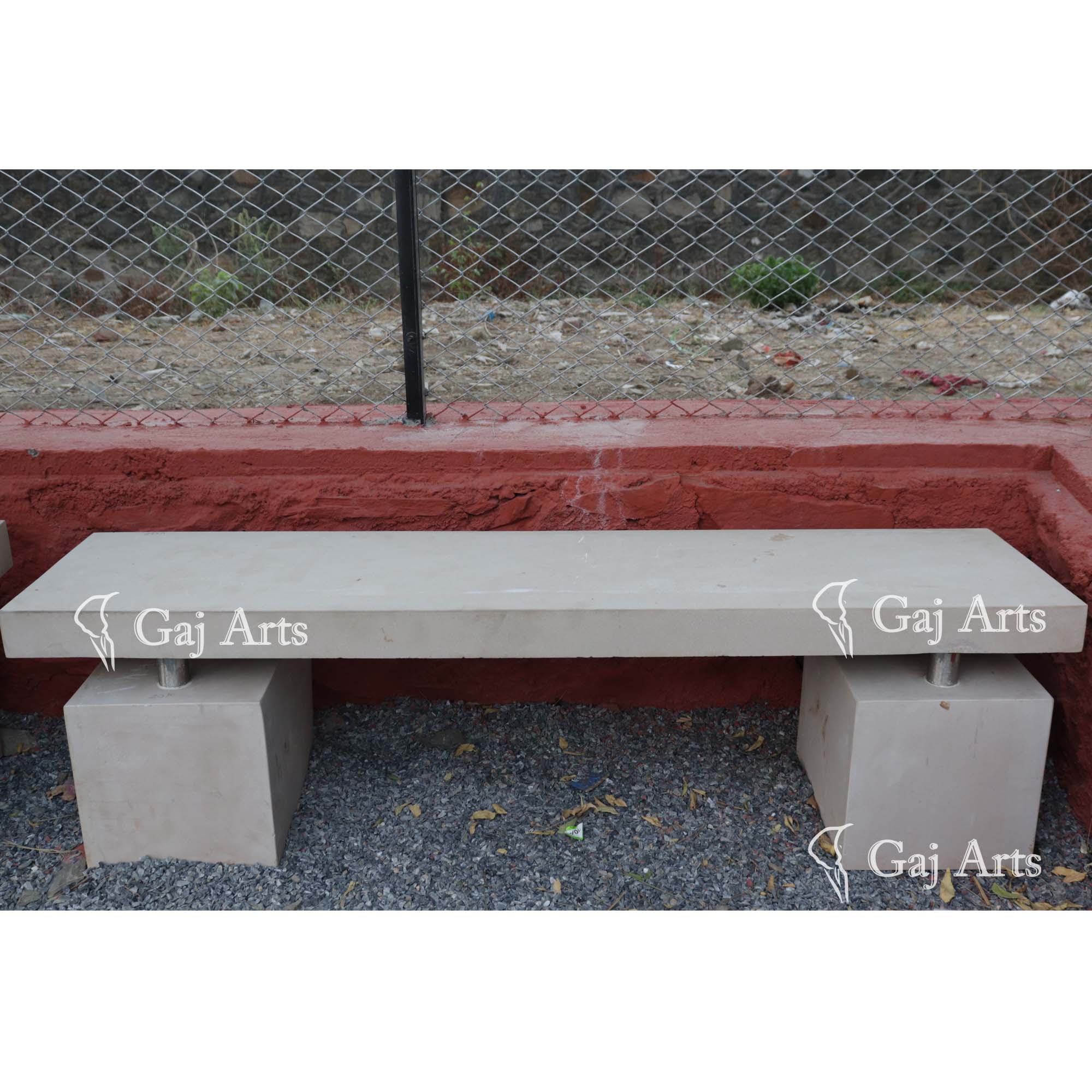 Green Sandstone Garden Bench | 18 Inch