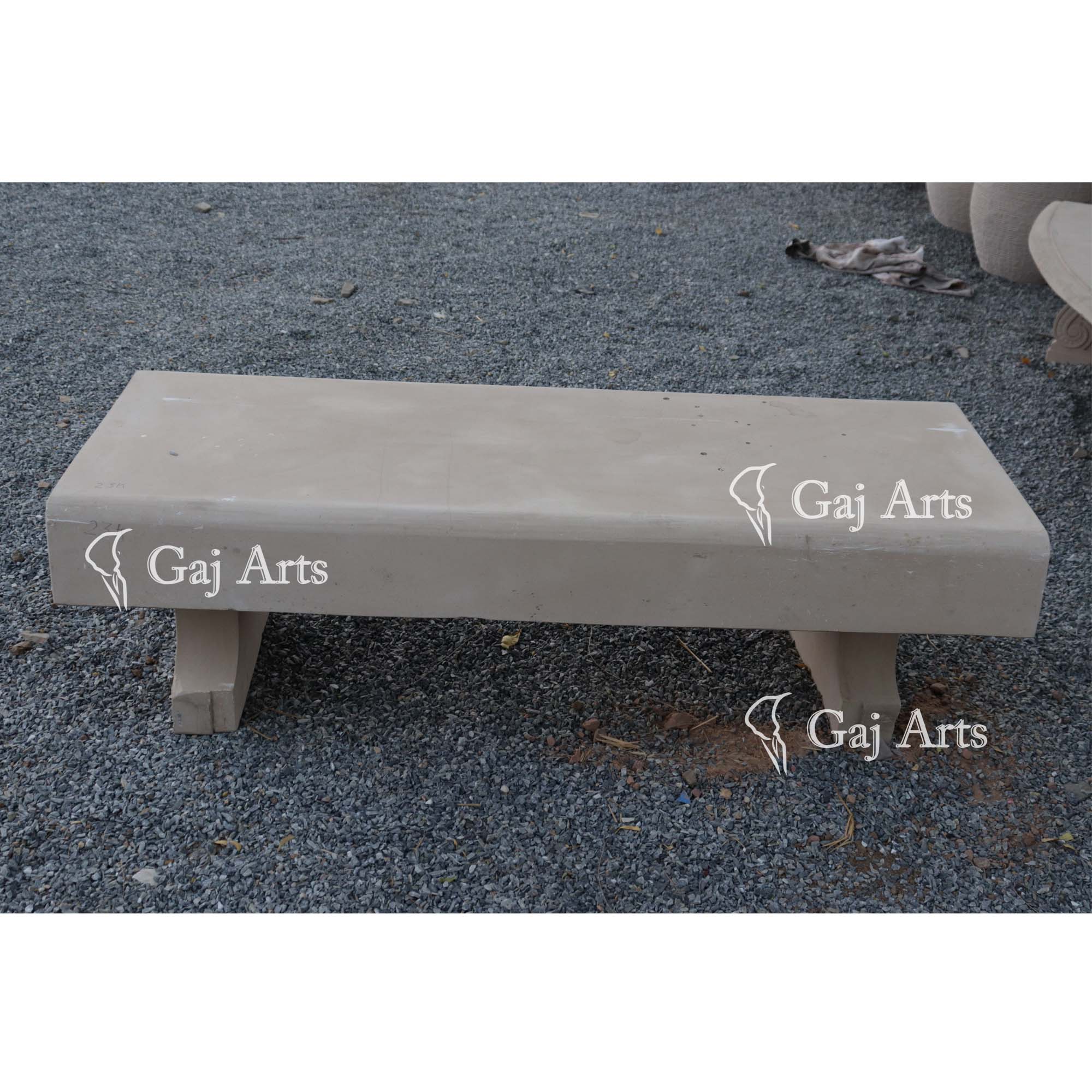 Beige Sandstone Garden Bench | 20 Inch