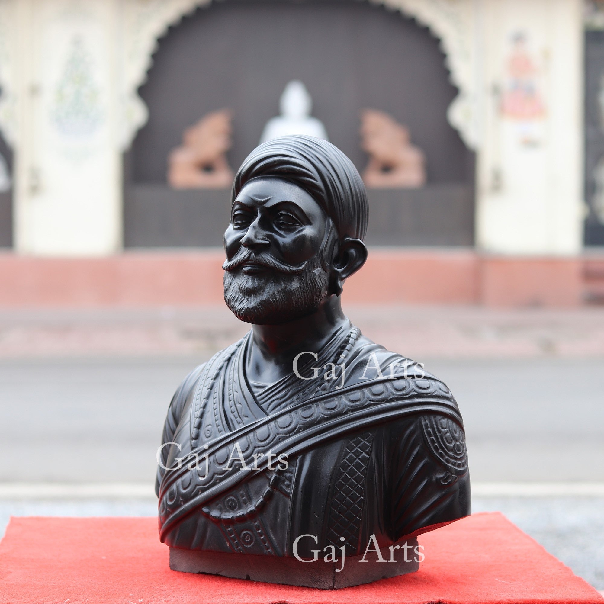 Rajasthan Black Marble Shivaji Maharaj Bust | 18 Inch