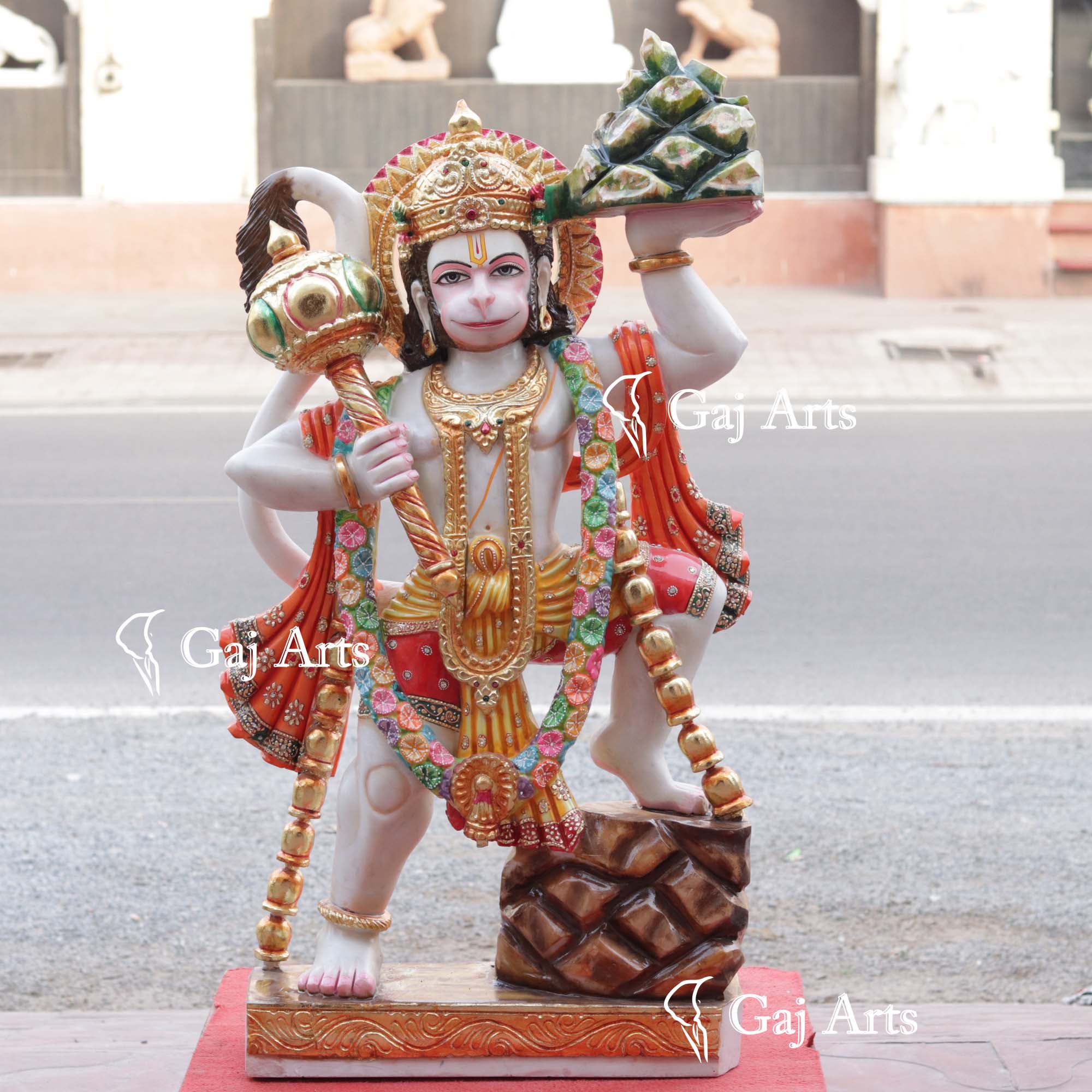 White Marble Veer Hanuman Ji | 36 Inch