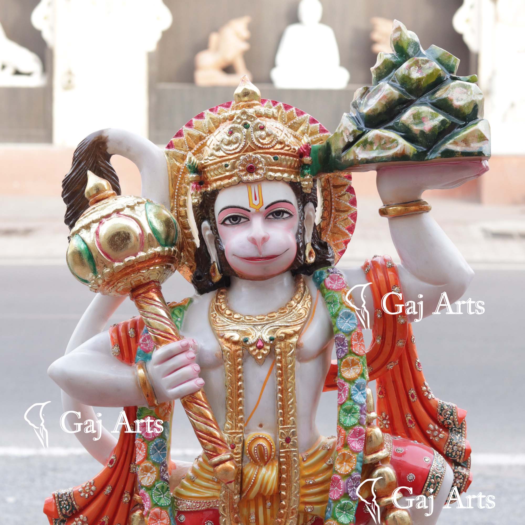 White Marble Veer Hanuman Ji | 36 Inch